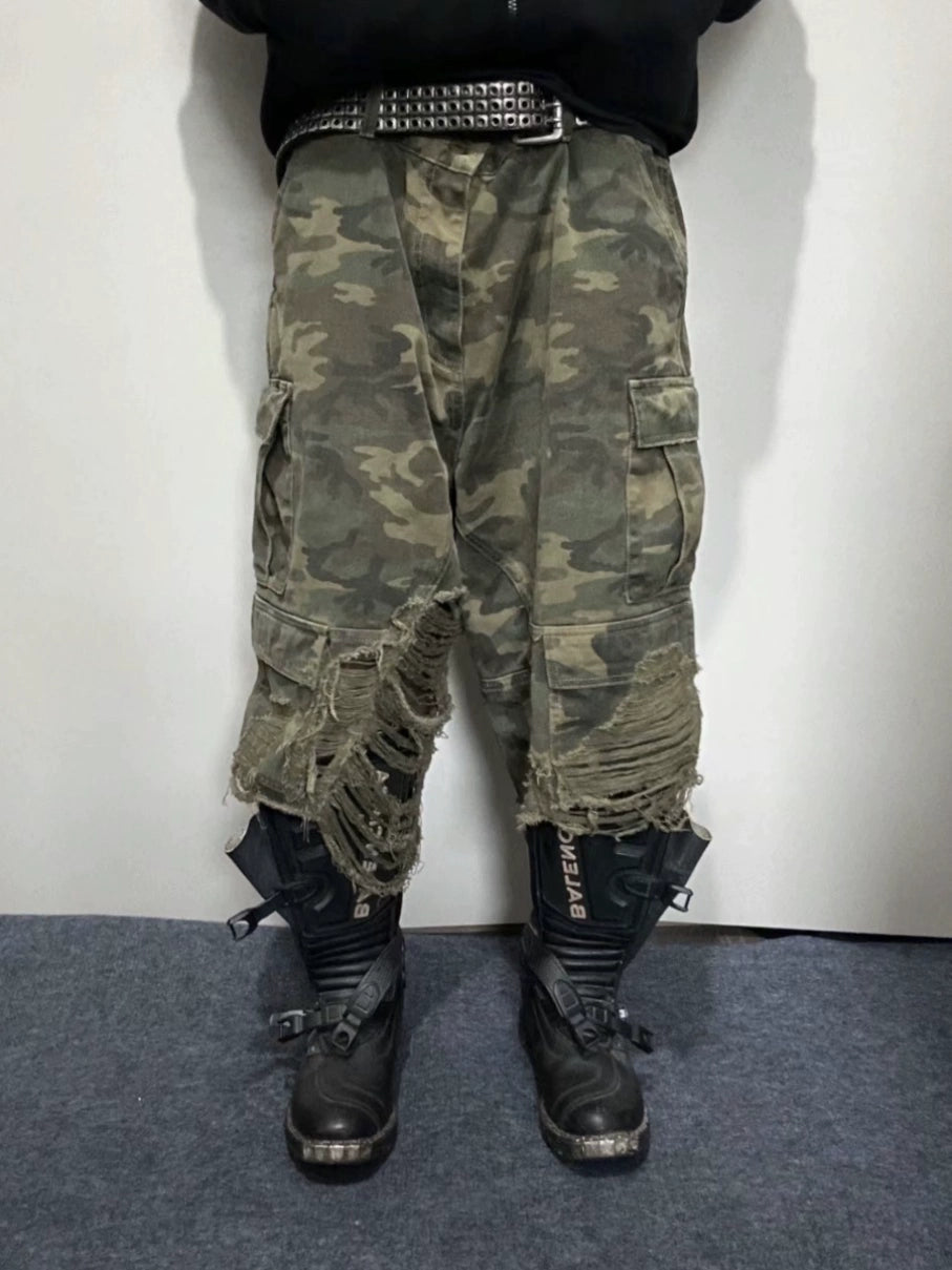 【yanggeng/杨和苏/雯博同款】RGZ「初代」水洗迷彩糜烂七分裤