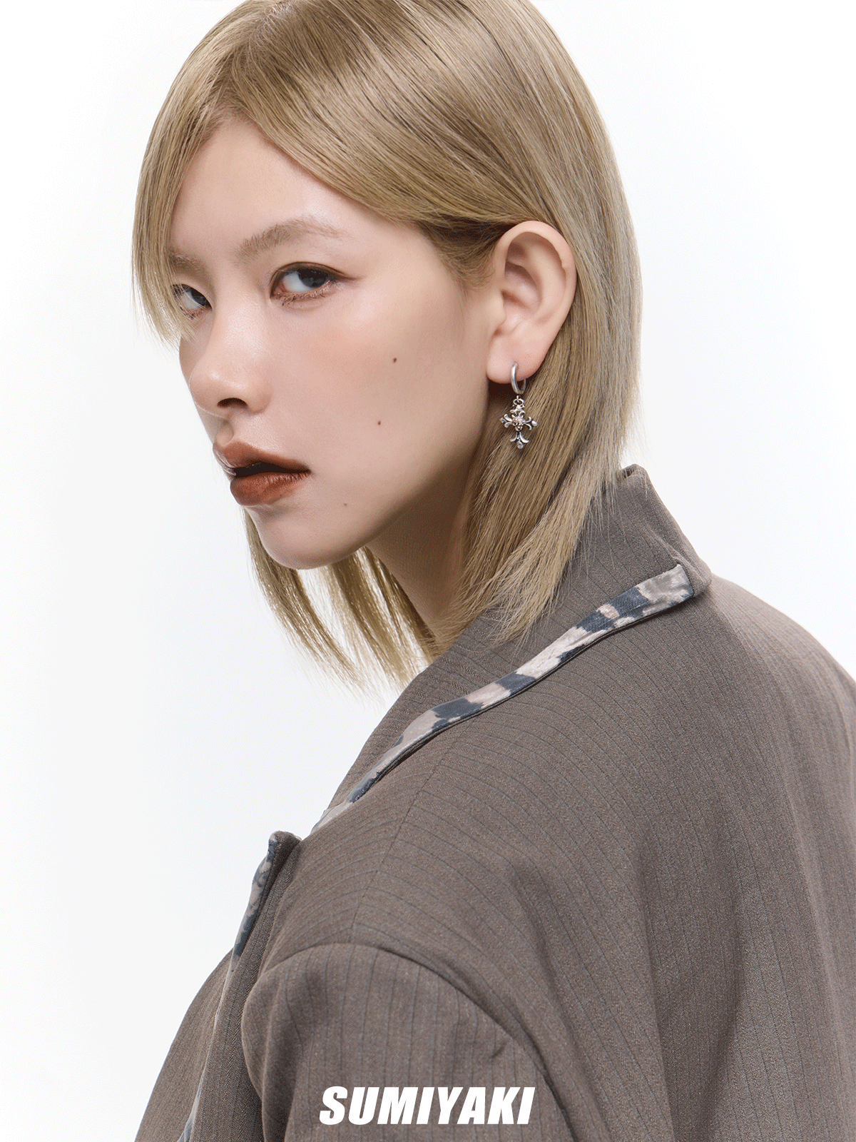 超A的骷髅头小耳钉!SUMIYAKI 做旧钛银耳饰