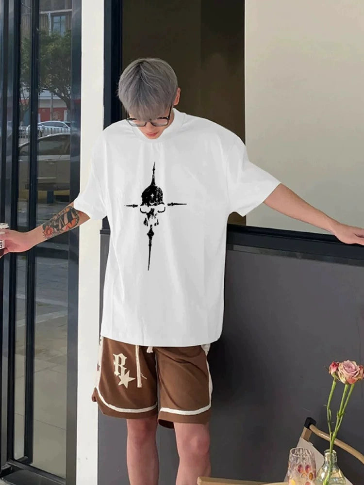 小众潮牌THUG CLUB印花短袖宽松百搭设计感半袖2025新款上衣潮ins