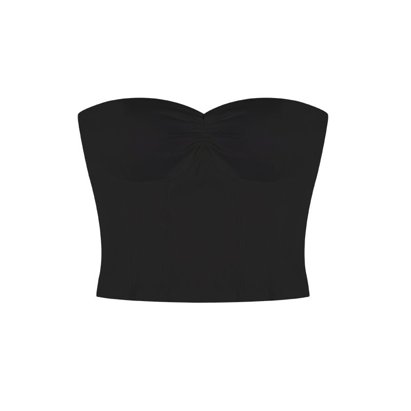 野生zero白黑红灰色无肩带针织抹胸带胸垫女外穿内搭修身辣妹上衣