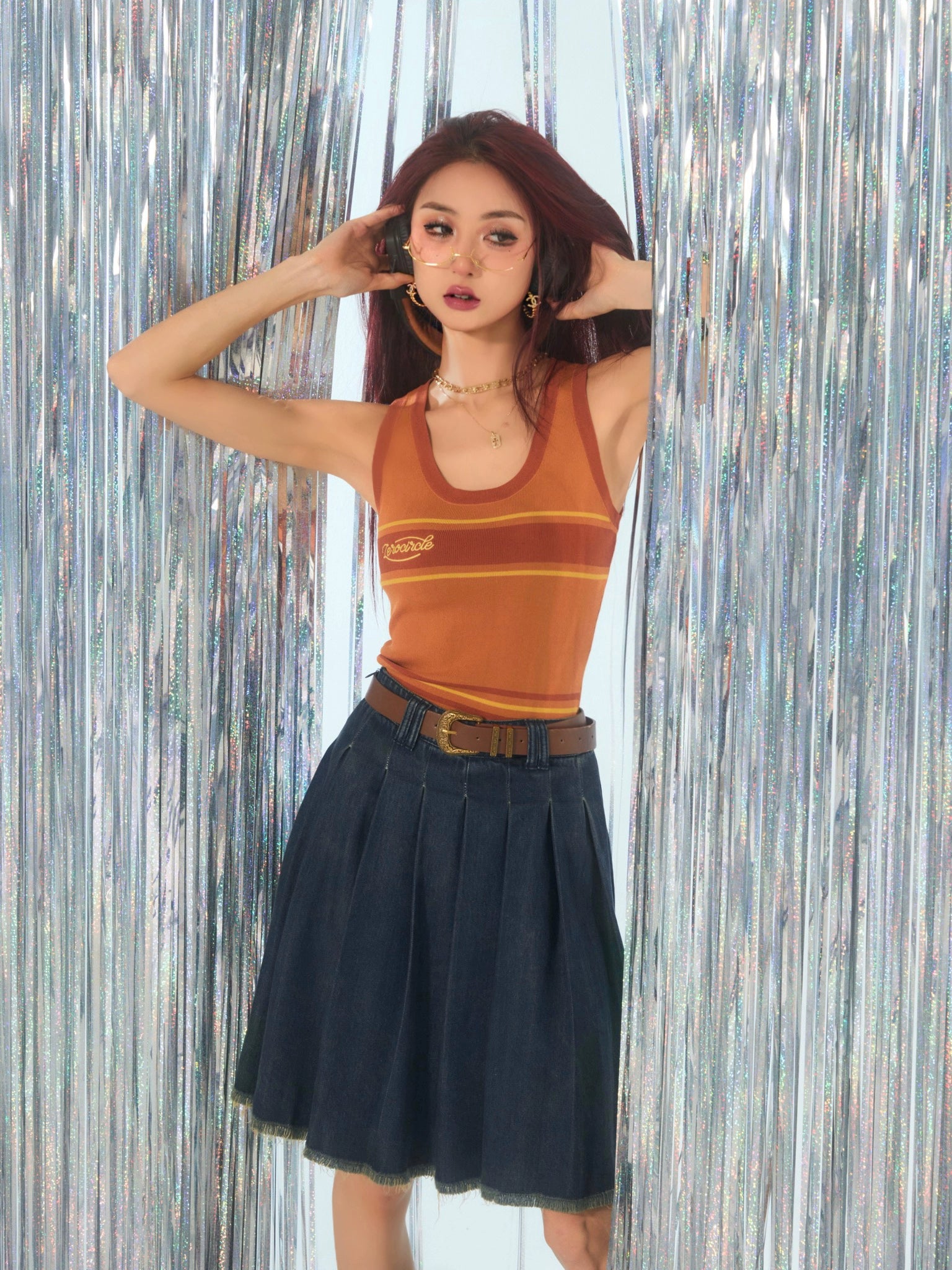 野生zerocircle条纹背心女夏外穿设计感小众辣妹修身显瘦无袖上衣