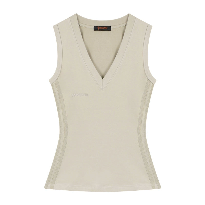 野生zero 运动辣妹套装女夏季季V领无袖修身显瘦背心喇叭休闲裤子