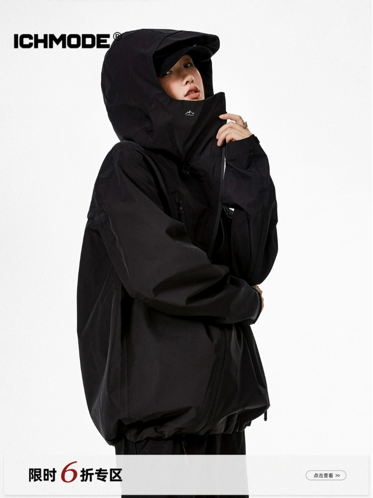 ICH MODE 美式复古冲锋衣外套女款2025新款秋冬宽松开衫上衣夹克