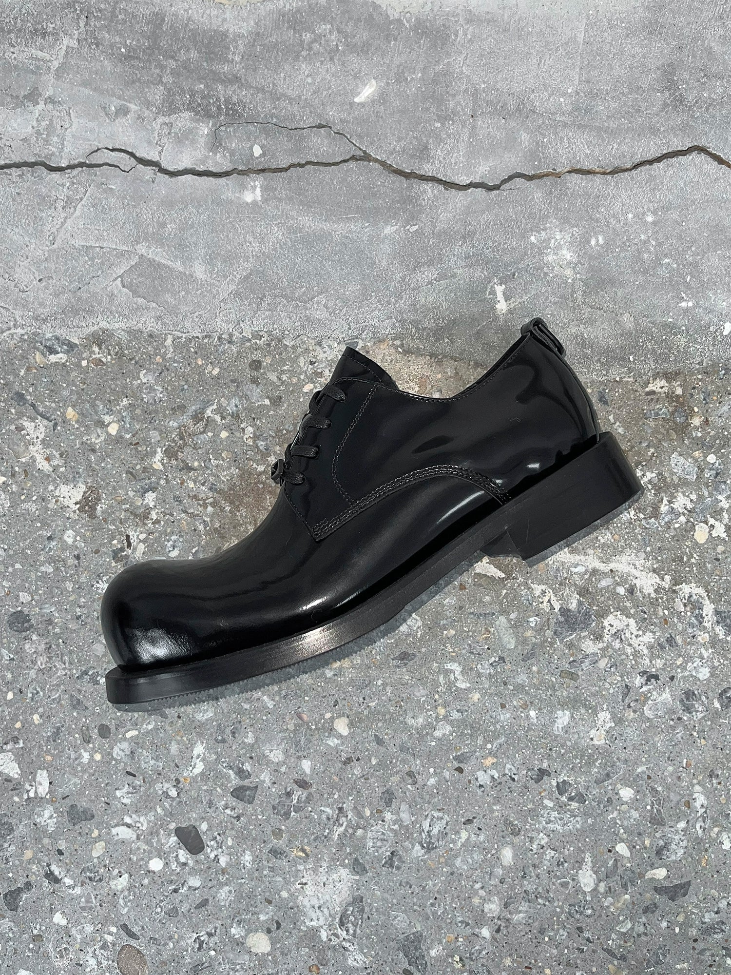 漆皮圆翘头米奇德比真皮皮鞋休闲百搭特质香底TERRAINCOGNITA