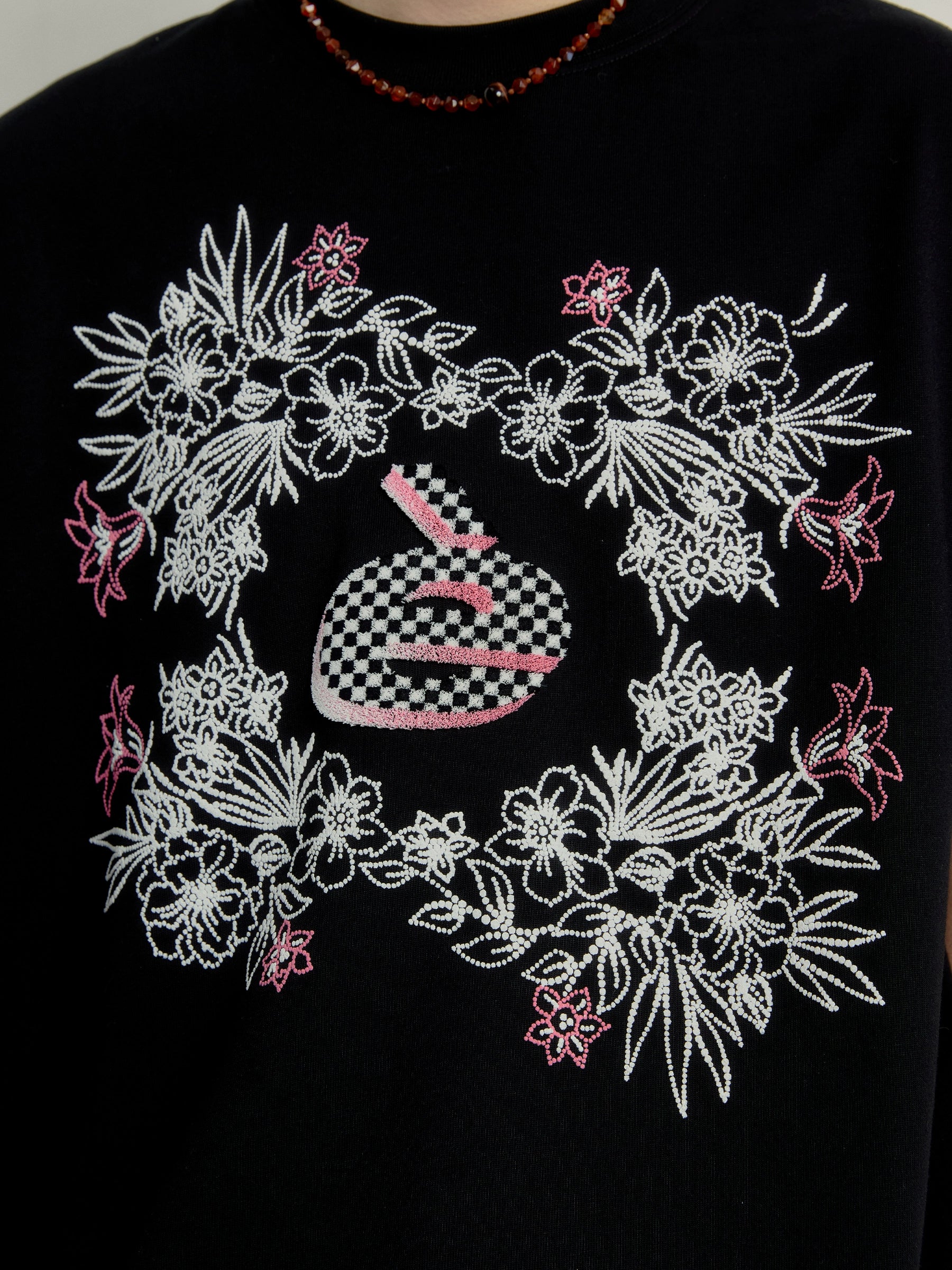 “繁花”| eeee夏日繁花短袖设计感珠点牙刷绣字母T恤情侣装夏季