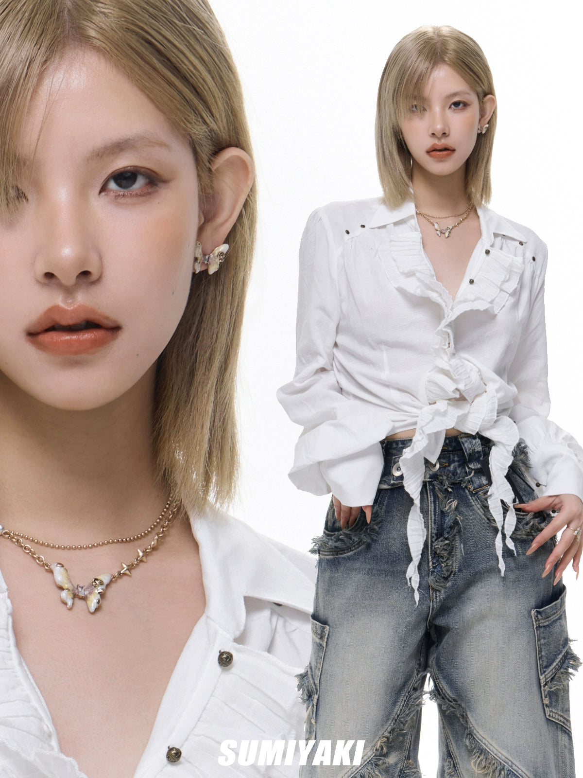 接住招财的蝴蝶玄学! SUMIYAKI 春夏蝴蝶渐变耳环s925银针耳饰