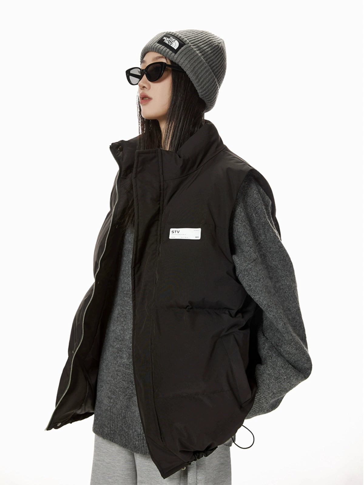 ICH MODE 美式复古棉马甲女秋冬季宽松夹棉外套棉服棉衣加厚背心