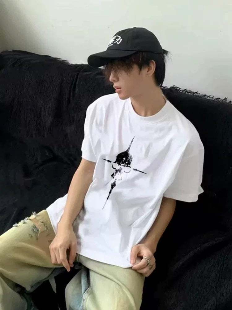 小众潮牌THUG CLUB印花短袖宽松百搭设计感半袖2025新款上衣潮ins