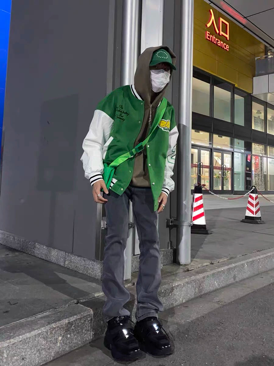 潮WOO专属TERRAINCOGNITA新款微喇叭宽松水洗灰简约百搭牛仔裤男