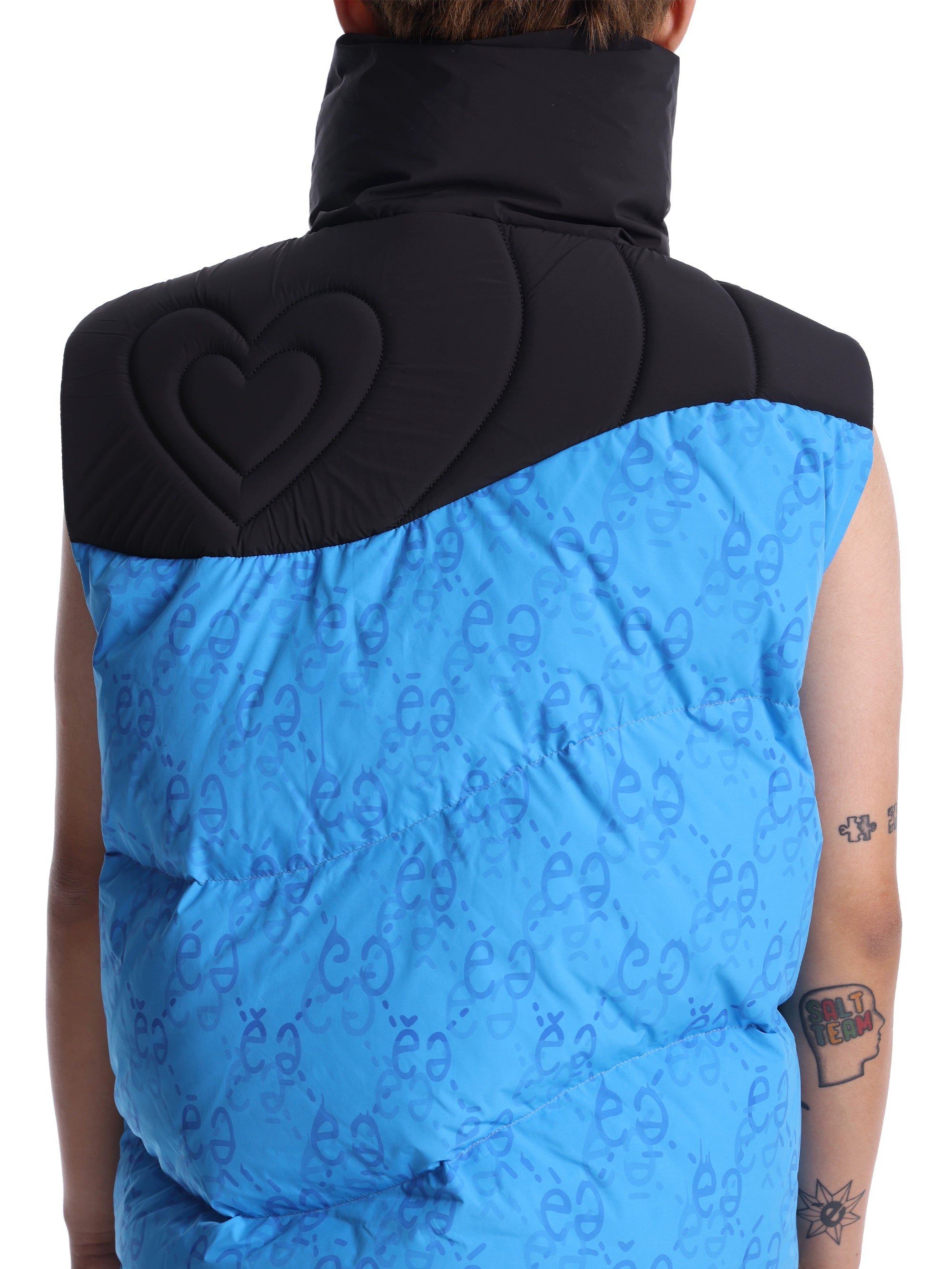 eeeeArtmonster爱心立领背心羽绒棉马甲男女加厚保暖坎肩外套棉服