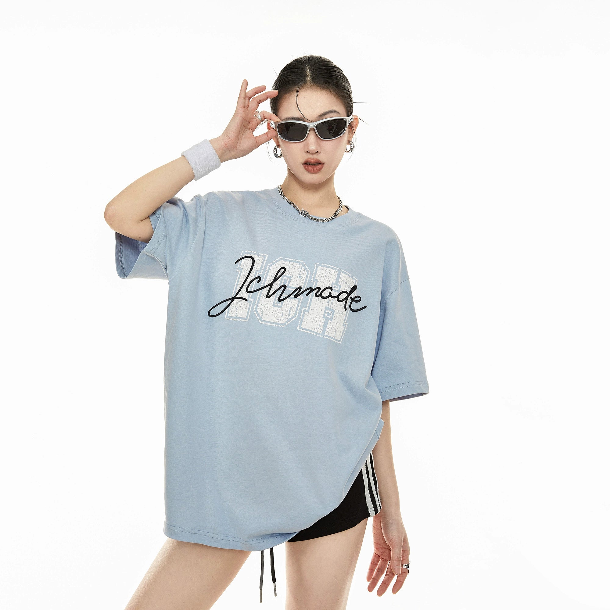 ICH MODE 美式复古白色短袖t恤女2025夏季新款宽松慵懒风半袖上衣