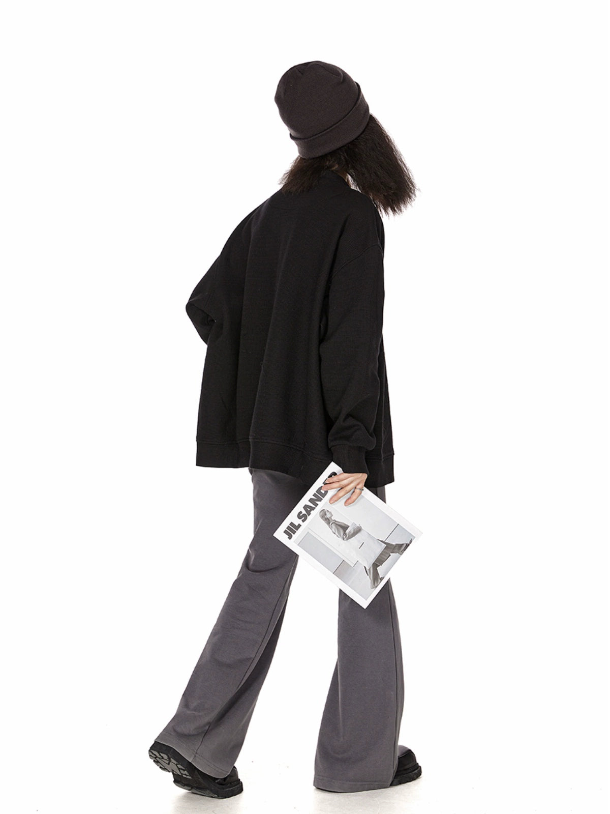 ICH MODE 慵懒风休闲卫衣开衫女复古街头高级质感华夫格外套夹克