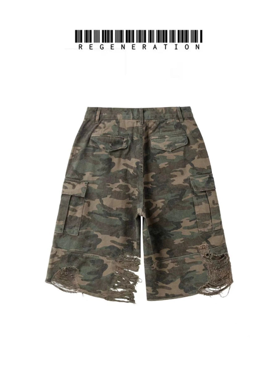 【yanggeng/杨和苏/雯博同款】RGZ「初代」水洗迷彩糜烂七分裤