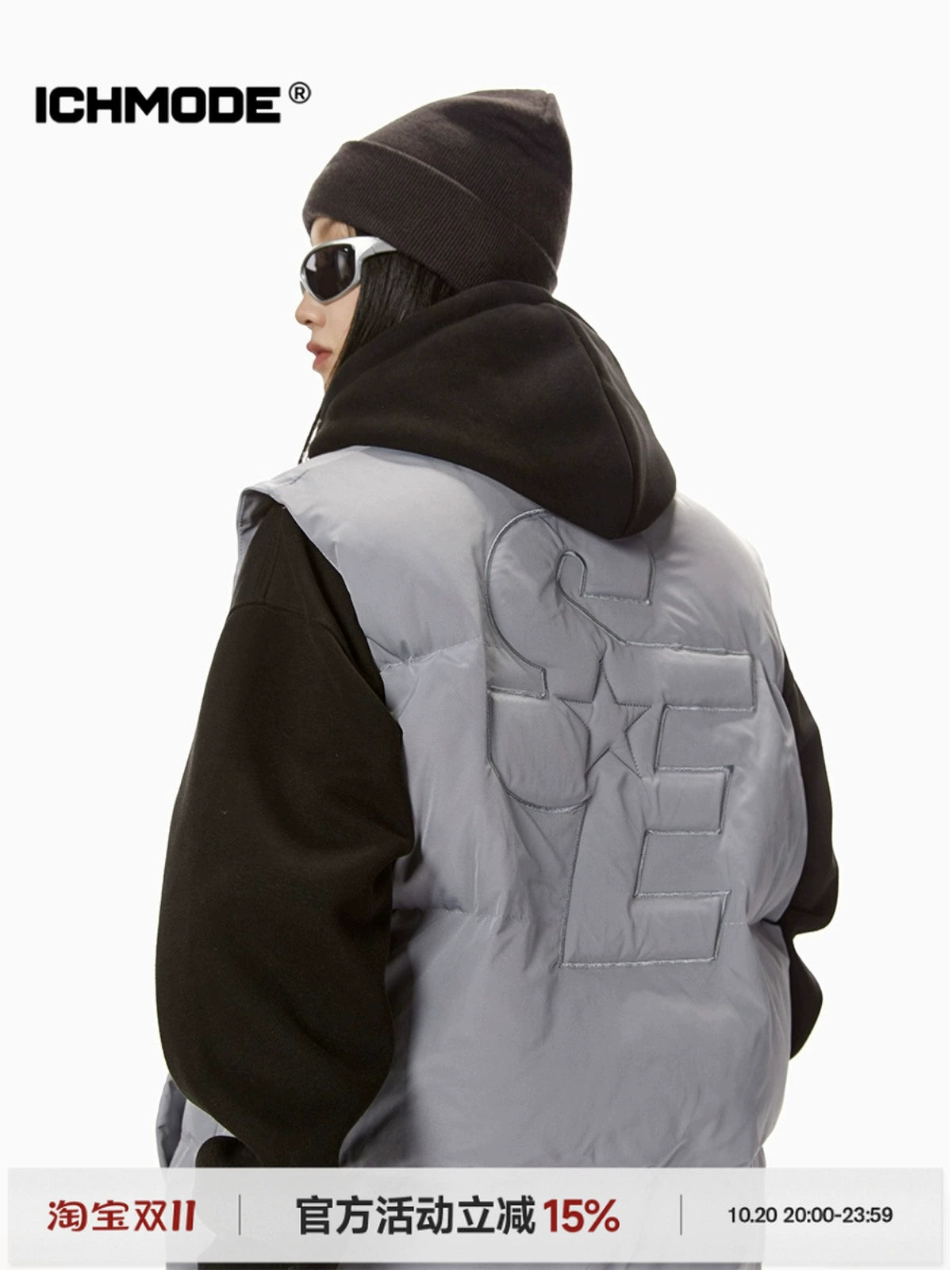 ICH MODE 美式复古棉马甲女秋冬季宽松夹棉外套棉服棉衣加厚背心