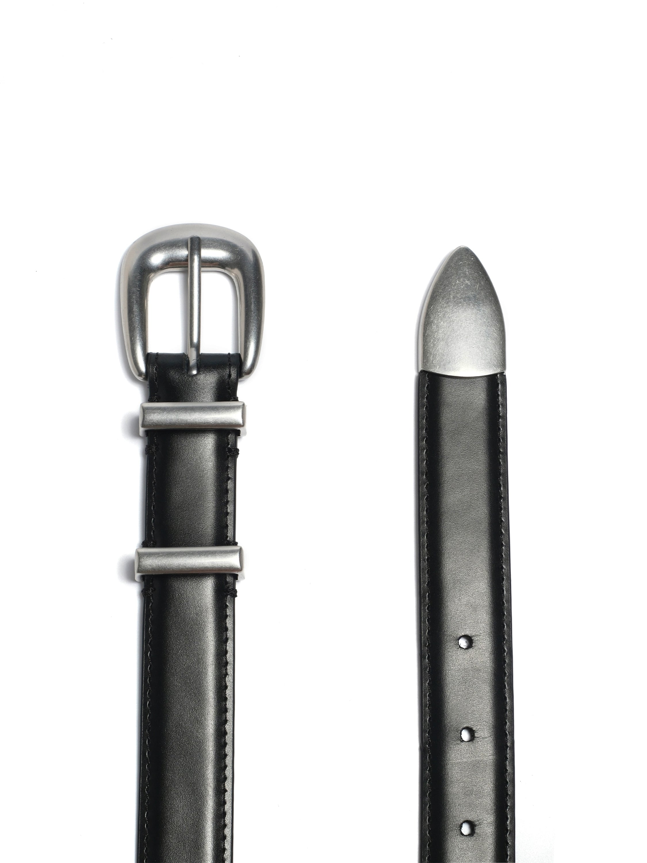 头层牛皮/棕麂皮银扣复古老钱风细款男女腰带TERRAINCOGNITA