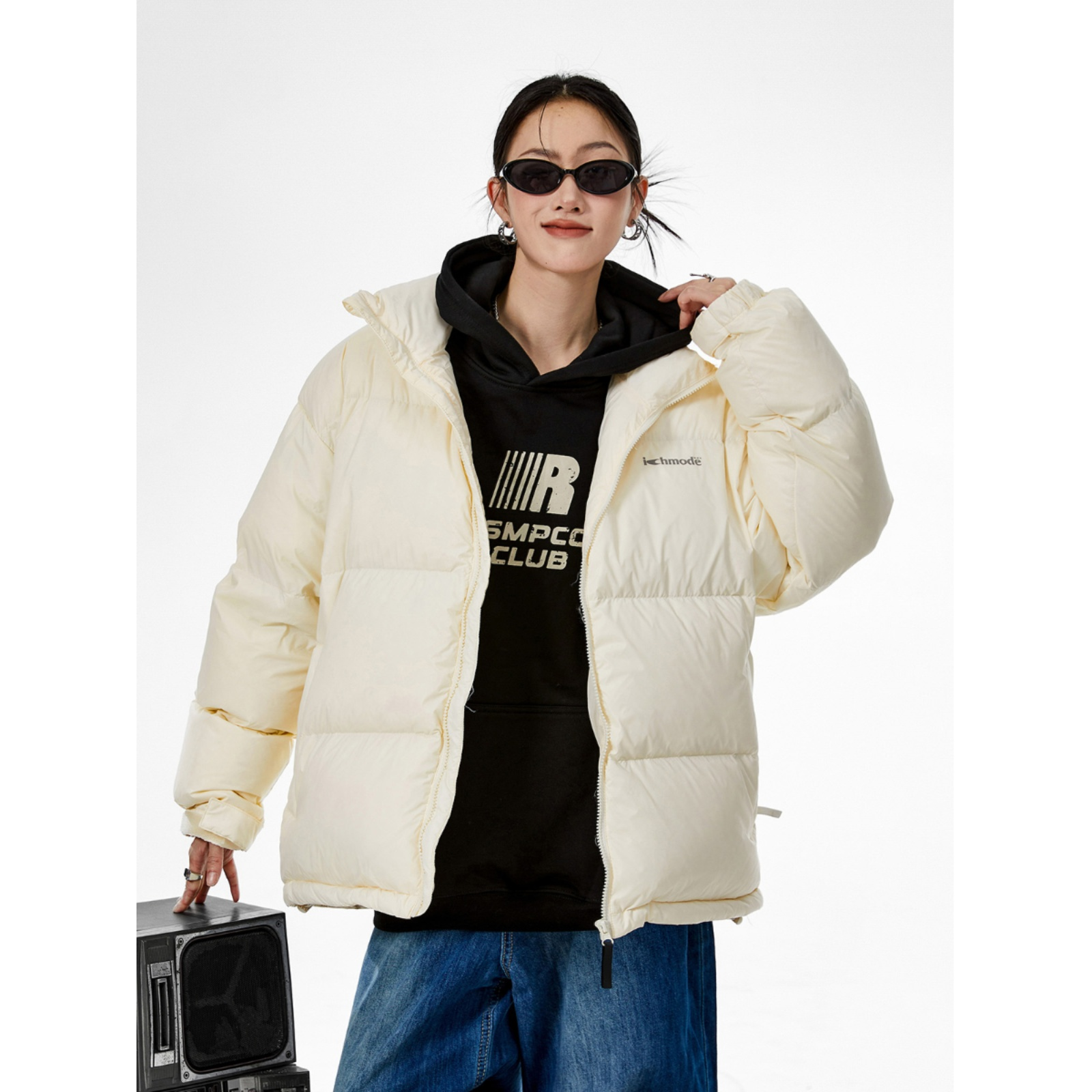 ICH MODE 美式复古90白鸭绒轻薄羽绒服女冬季2025新款宽松面包服