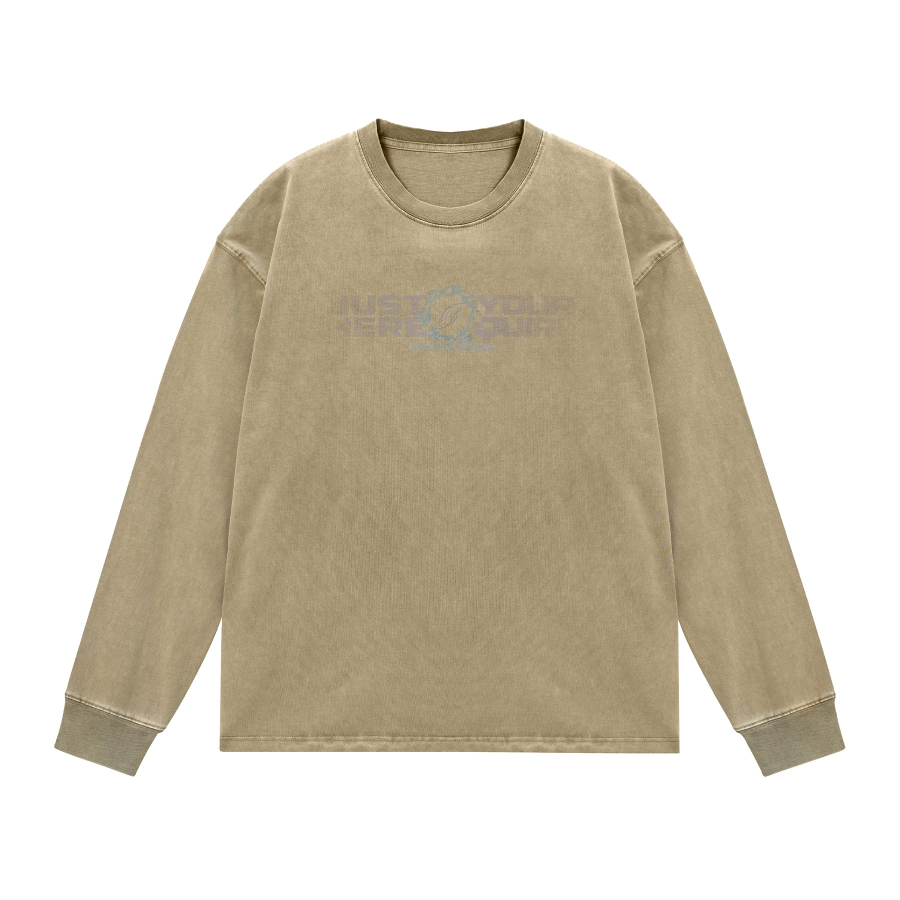 水洗系列丨JHYQ美式字母荆棘印花320gT恤男重磅圆领复古做旧卫衣