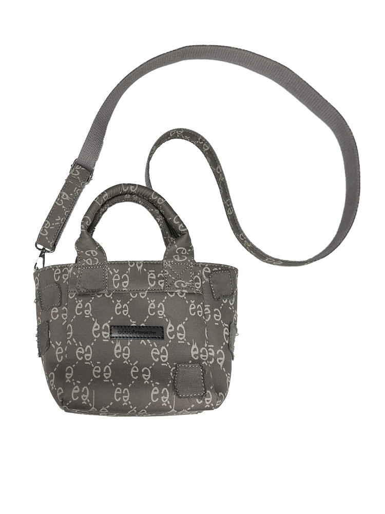 eeeeArtmonster"福美"满印复古帆布包韩版潮流贴布拼接手提斜挎包