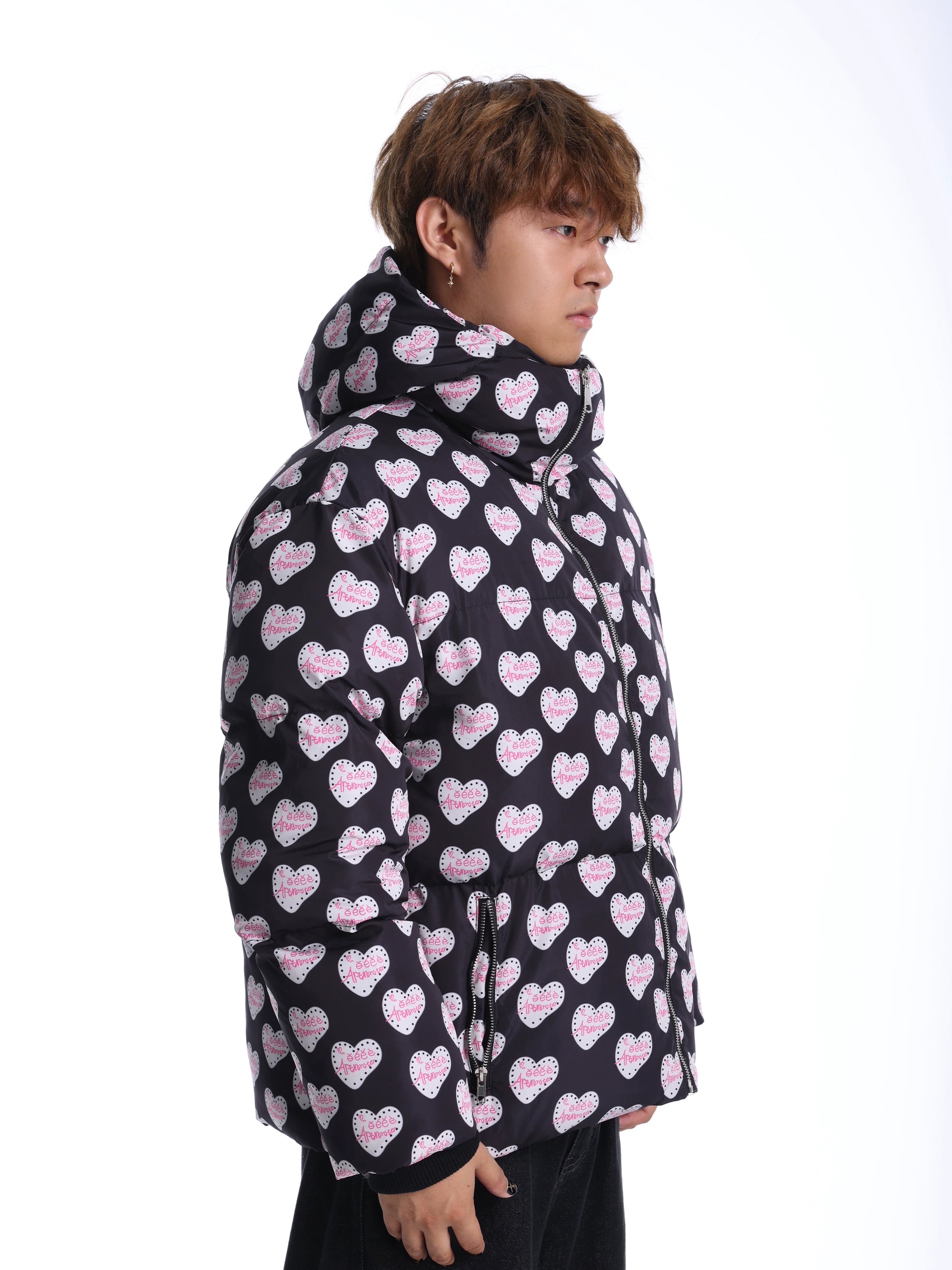 eeeeArtmonster满印面包服立领棉服男女秋冬潮牌复古宽松休闲外套