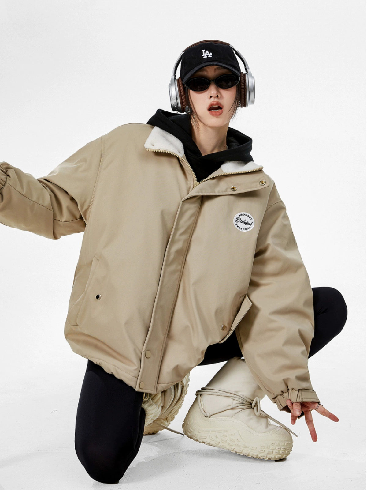 ICH MODE 美式复古棉服女2025新款深秋冬季棉袄棉衣夹棉外套加厚