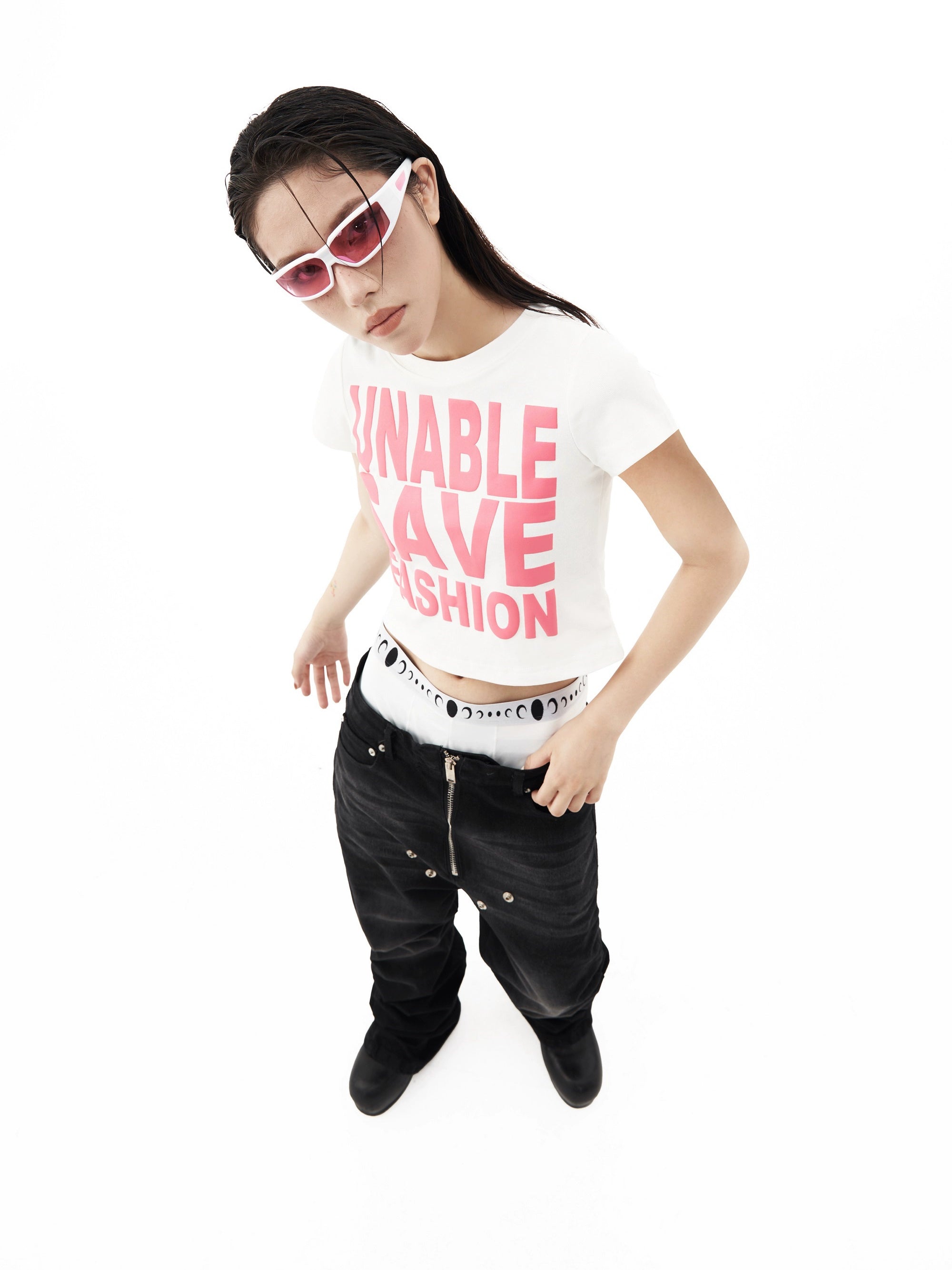 美式辣妹短款正肩短袖T恤女夏季修身显瘦露脐休闲上衣