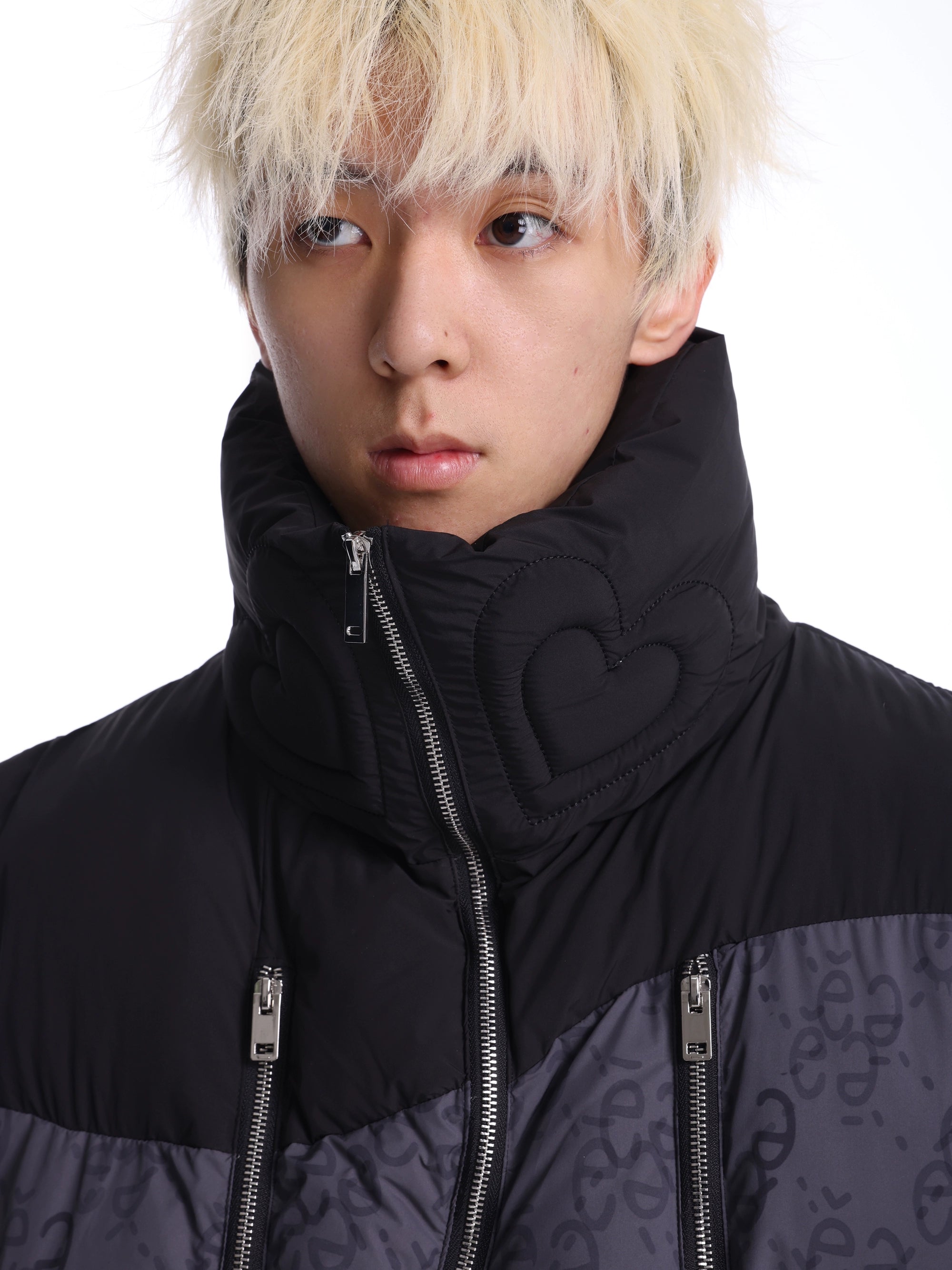 eeeeArtmonster爱心立领背心羽绒棉马甲男女加厚保暖坎肩外套棉服