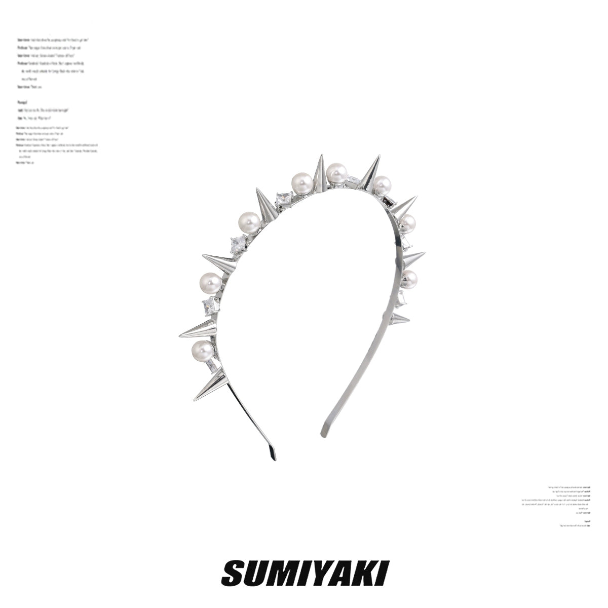 刚柔并济!SUMIYAKI 在逃公主珍珠铆钉发箍朋克学院风小众发饰女