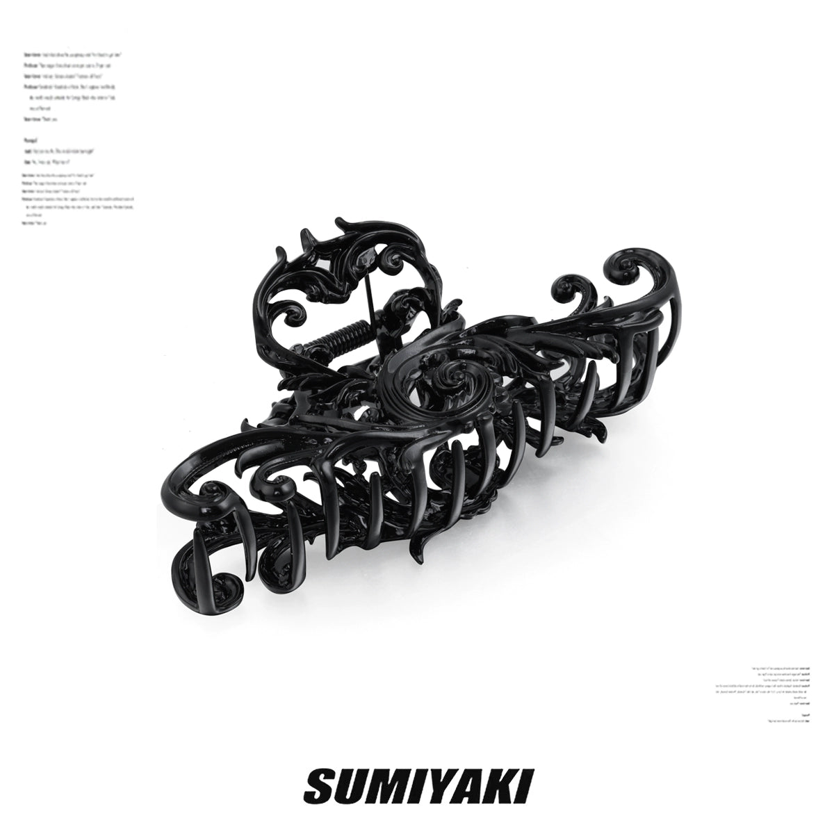 枪黑发饰!SUMIYAKI 法式复古立体雕花鲨鱼夹精致通勤百搭发饰