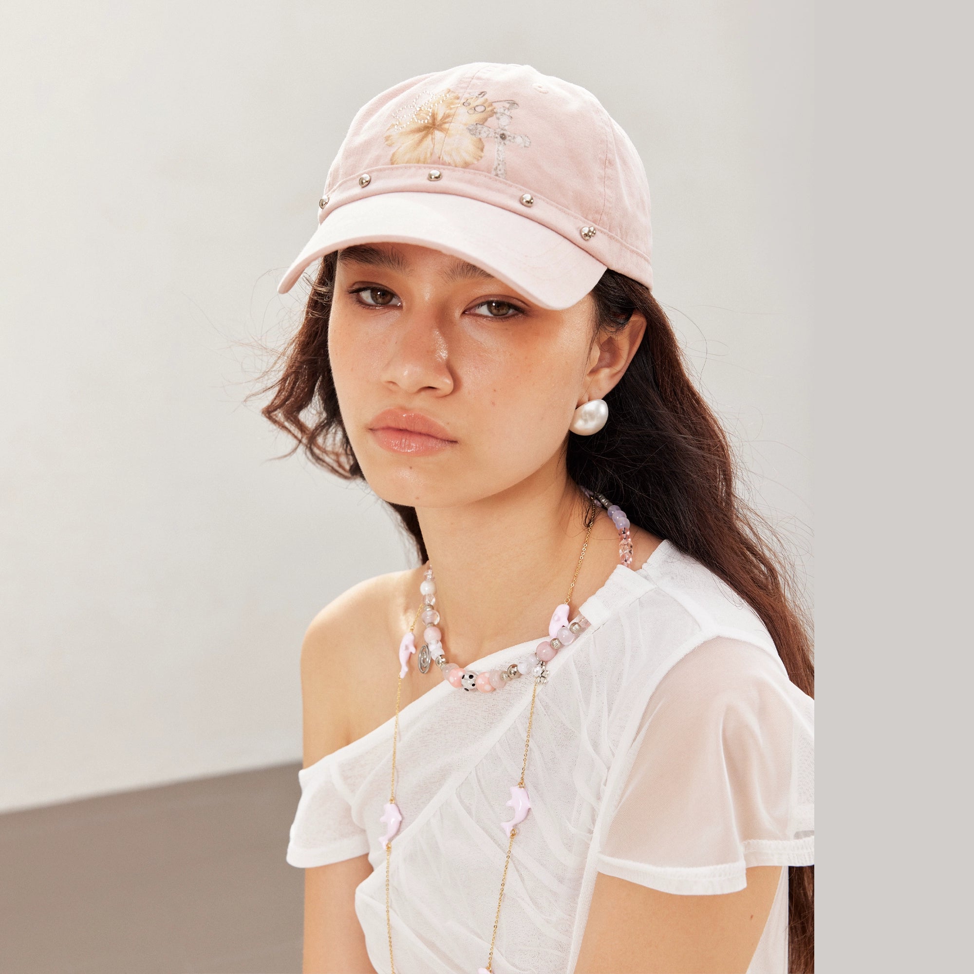 2th Desire原创多元素银箔波点琉璃串珠漩涡花朵锁骨链朋克项链