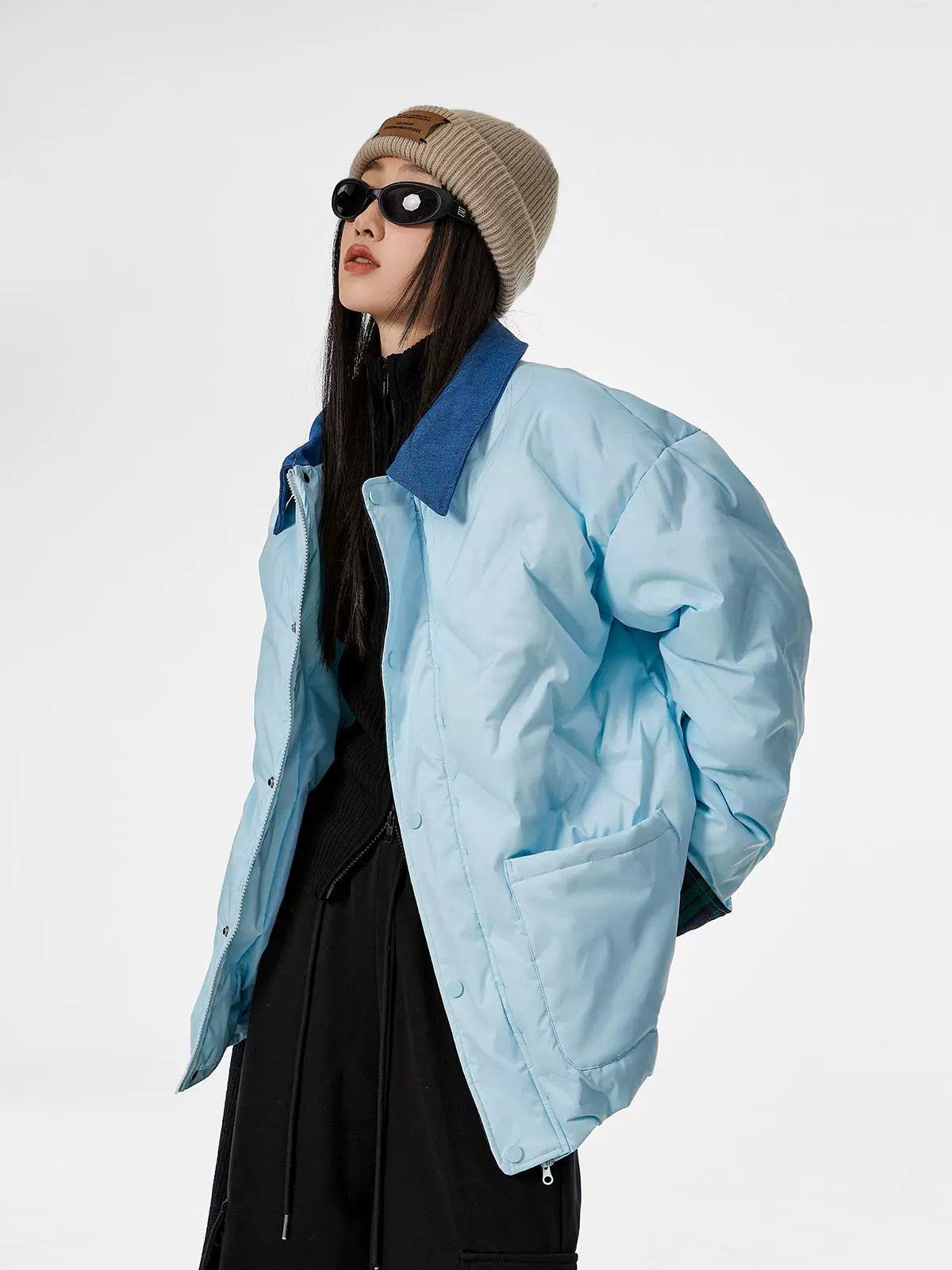 ICH MODE 美式复古棉服夹棉外套女款秋冬季轻薄棉衣棉袄夹克新款