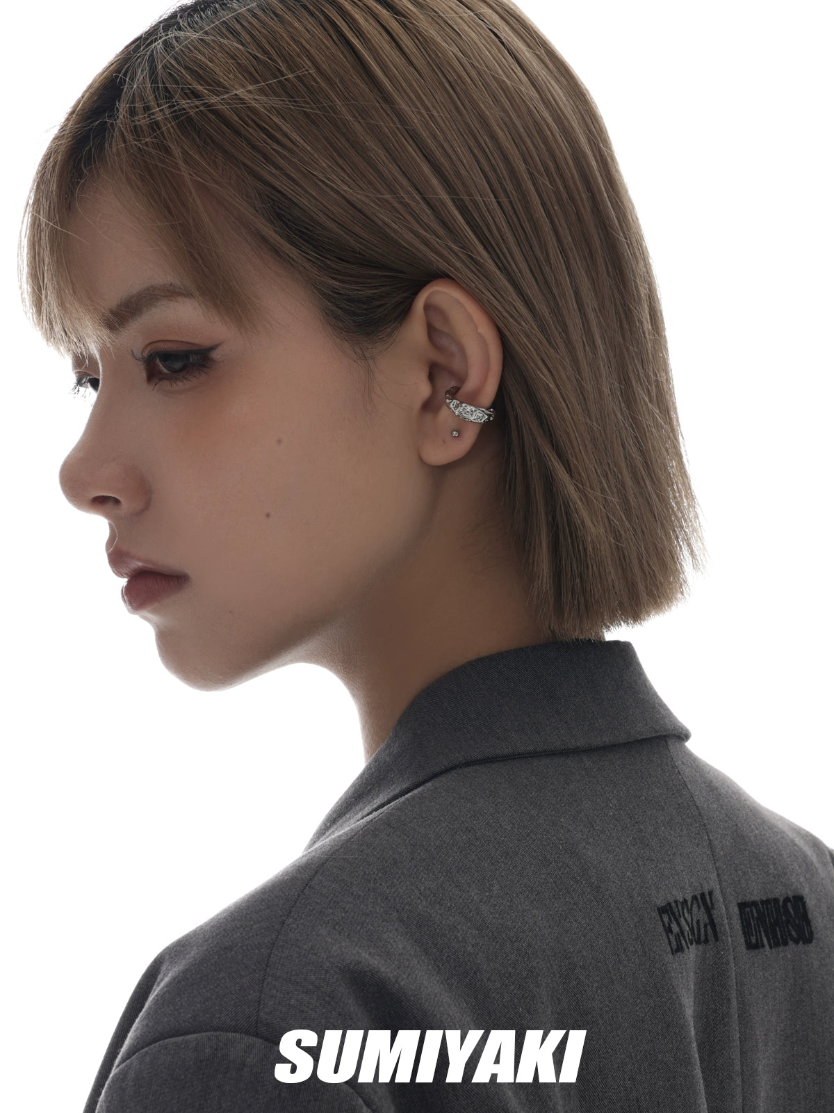 超酷!SUMIYAKI原创熔岩耳夹无耳洞女小众高级感耳骨夹个性耳饰