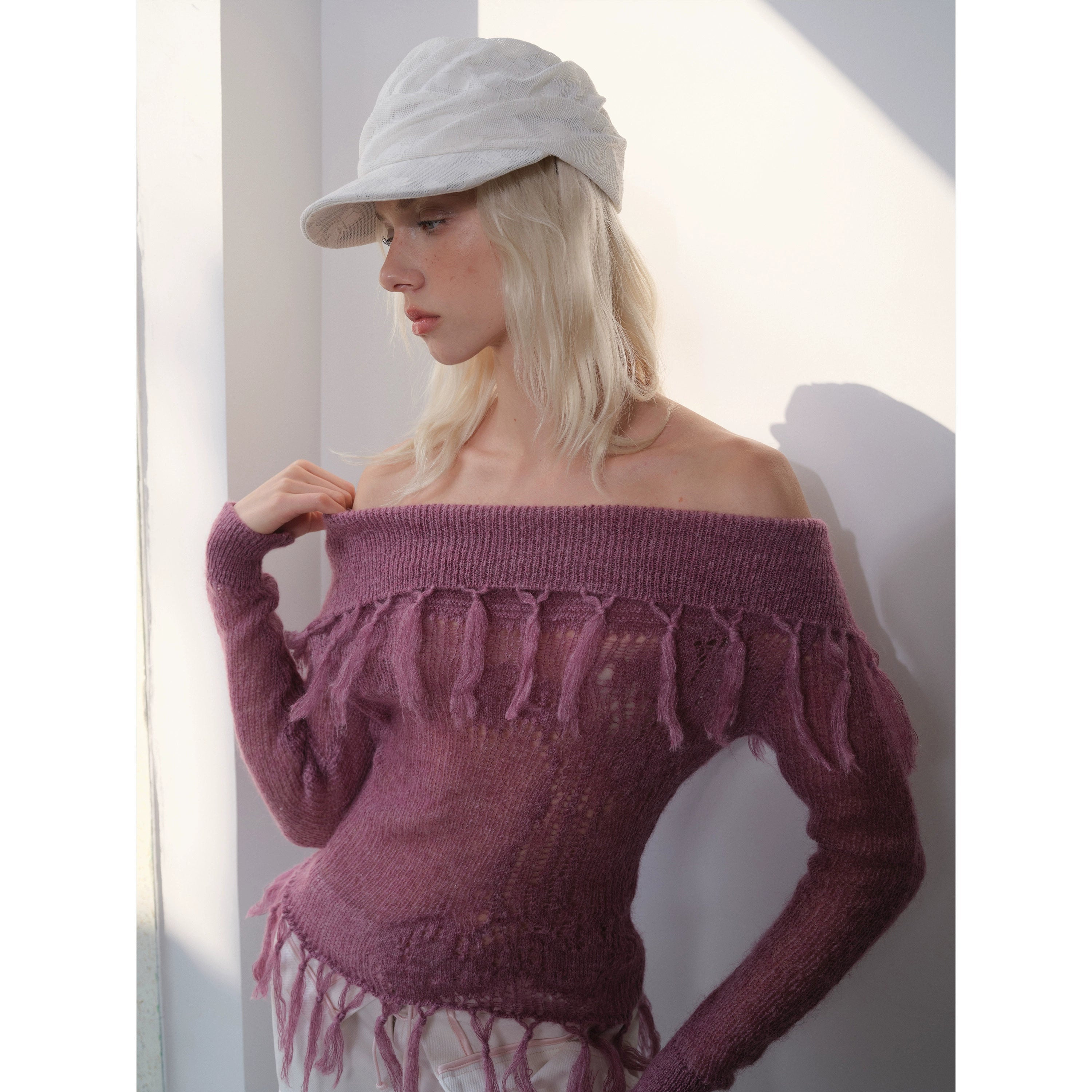 2th Desire蕾丝复古小众扭扭褶皱轻薄透气报童帽大头围堆堆帽