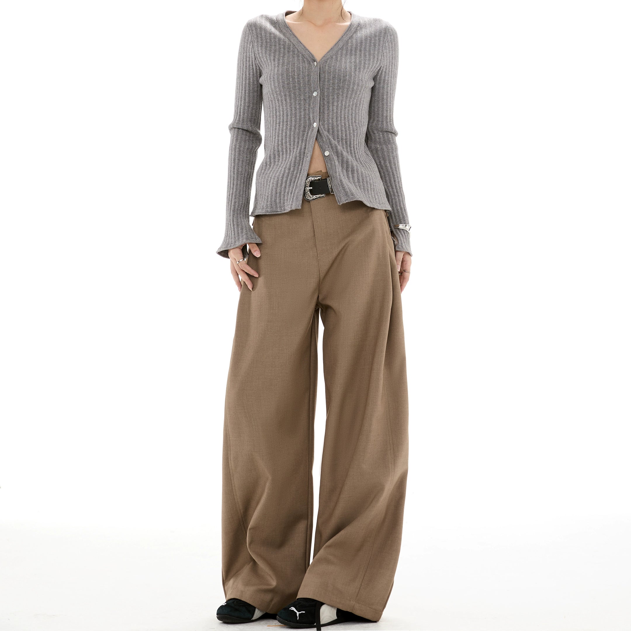 ICH MODE 美式复古宽松直筒休闲裤女新款阔腿裤百搭运动裤西装裤