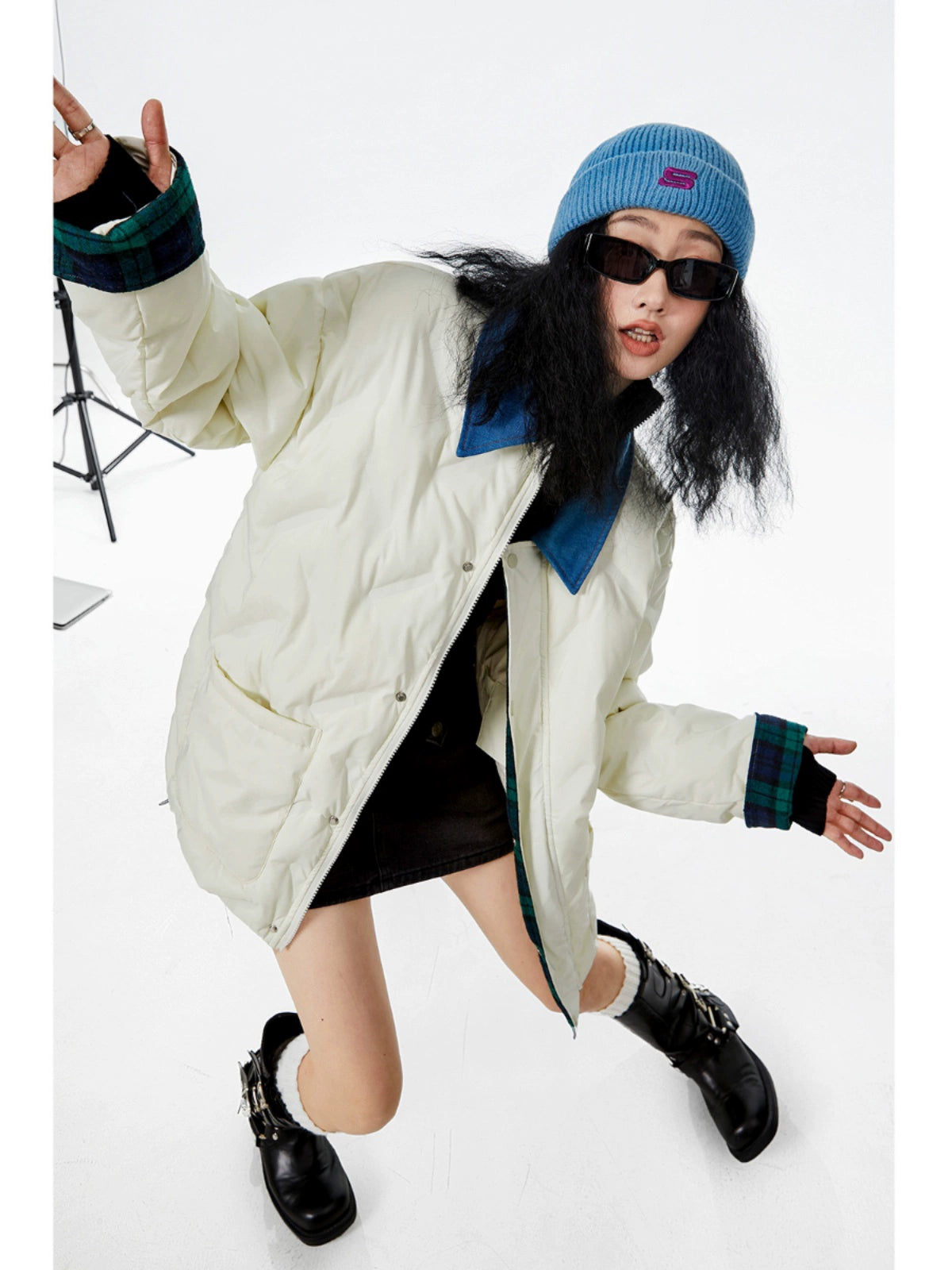 ICH MODE 美式复古棉服夹棉外套女款秋冬季轻薄棉衣棉袄夹克新款