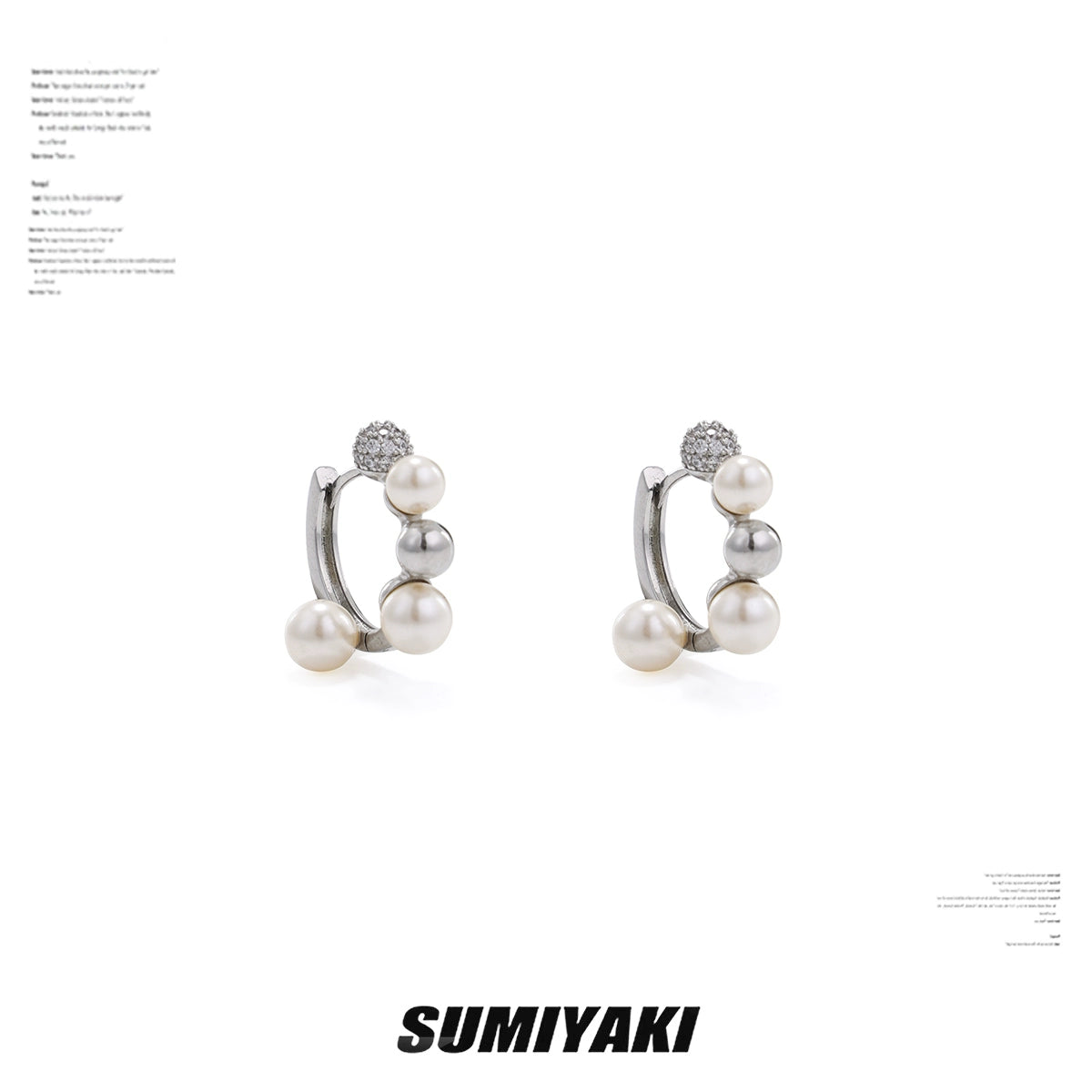 原创氛围感珍珠耳钉 SUMIYAKI 珍珠耳环精致小巧人工珍珠耳钉