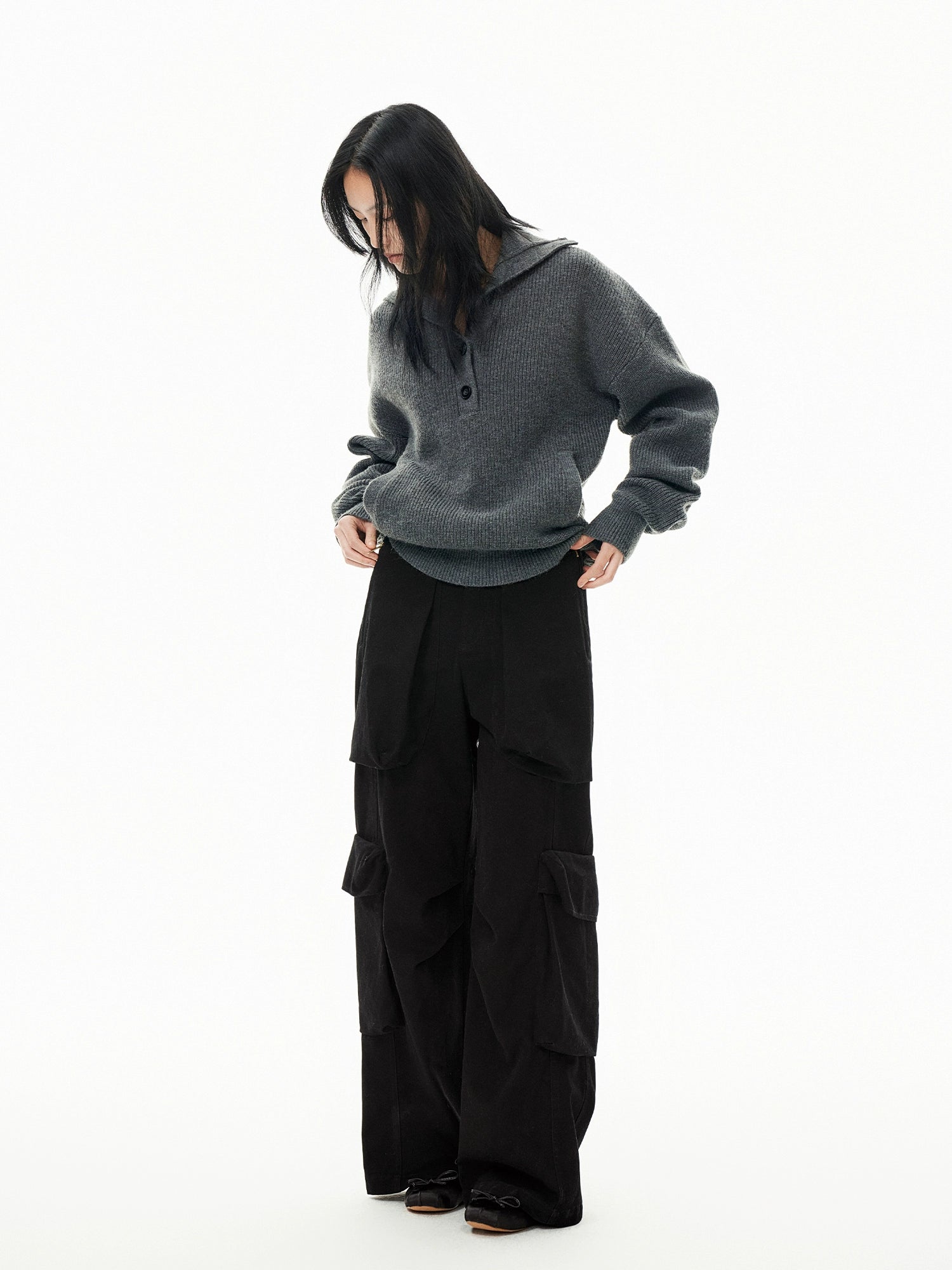 A姐同款 TERRAINCOGNITA X FIRSTFLOOR双色水洗做旧多口袋工装裤