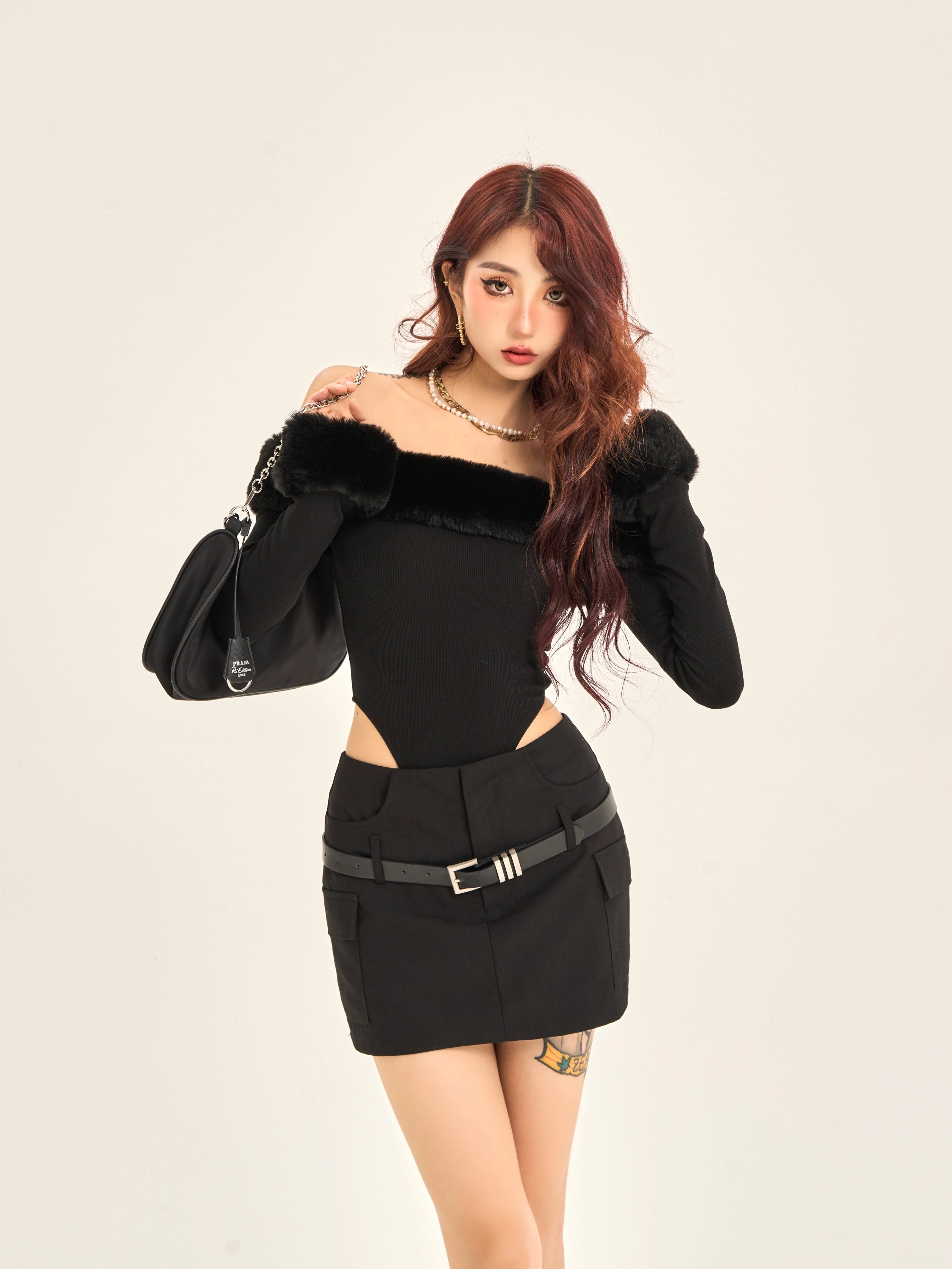 野生zerocircle黑棕色半身裙女夏季设计感辣妹修身显瘦包臀短裙子