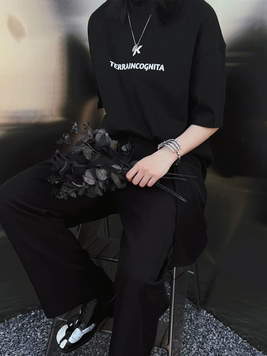 夏季六色"夜色渐浓"标语 基础短袖圆领T恤男女TERRAINCOGNITA