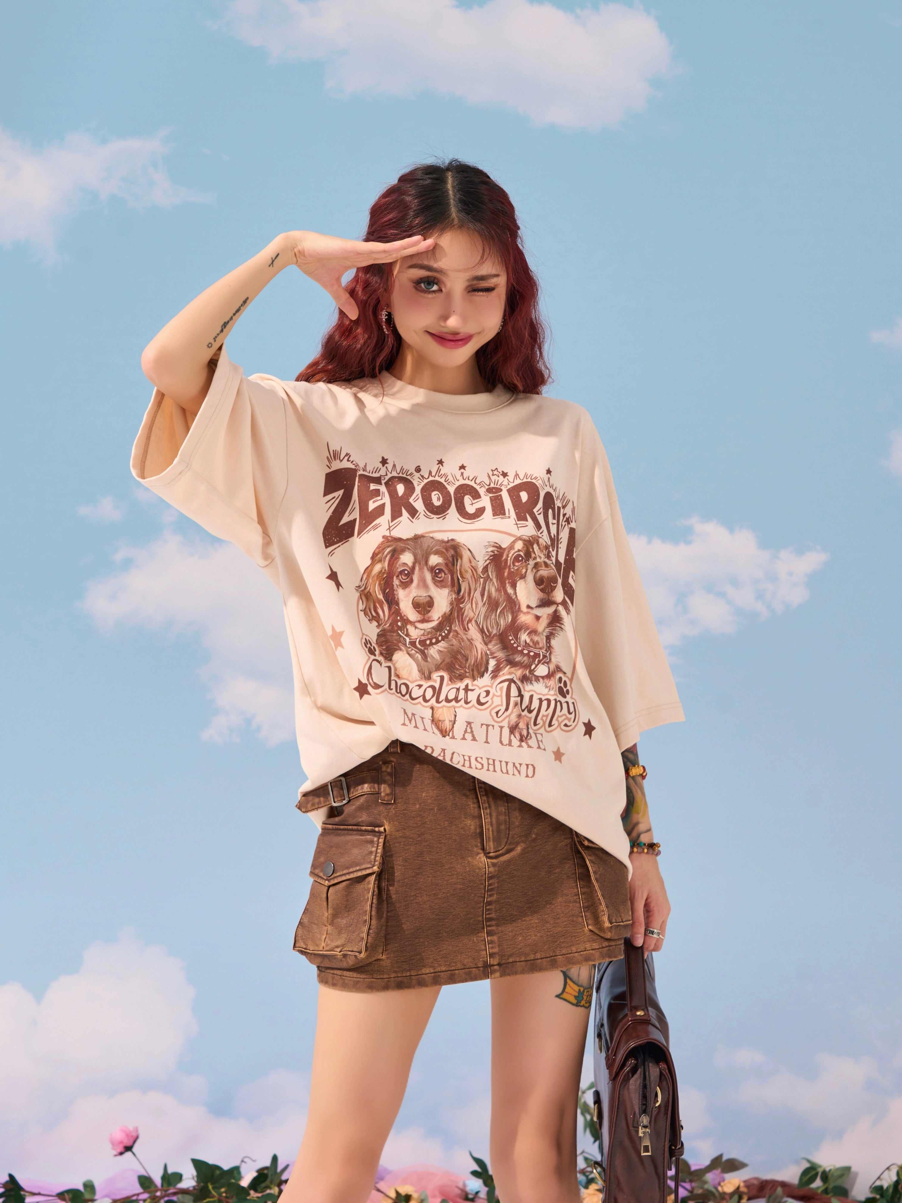 野生zerocircle棕咖色半身皮裙女夏设计感辣妹包臀显瘦低腰短裙子