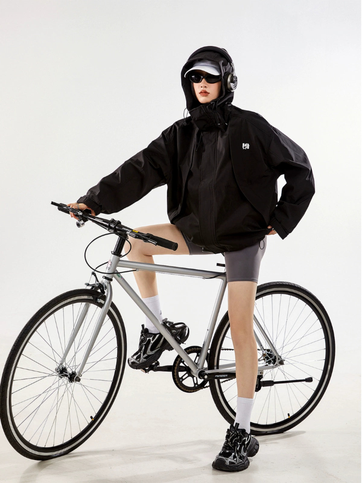 ICH MODE 美式复古冲锋衣外套女秋冬款宽松飞行夹克2025新款上衣