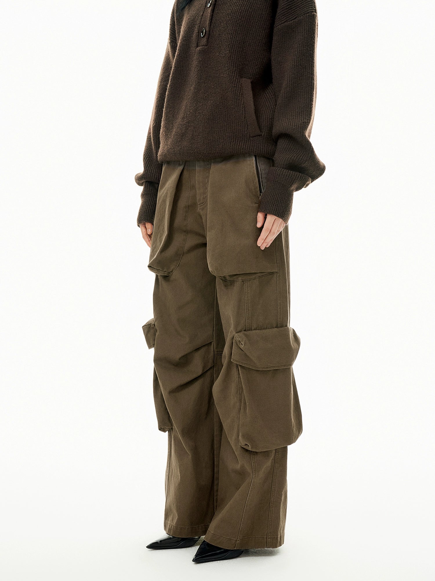 A姐同款 TERRAINCOGNITA X FIRSTFLOOR双色水洗做旧多口袋工装裤