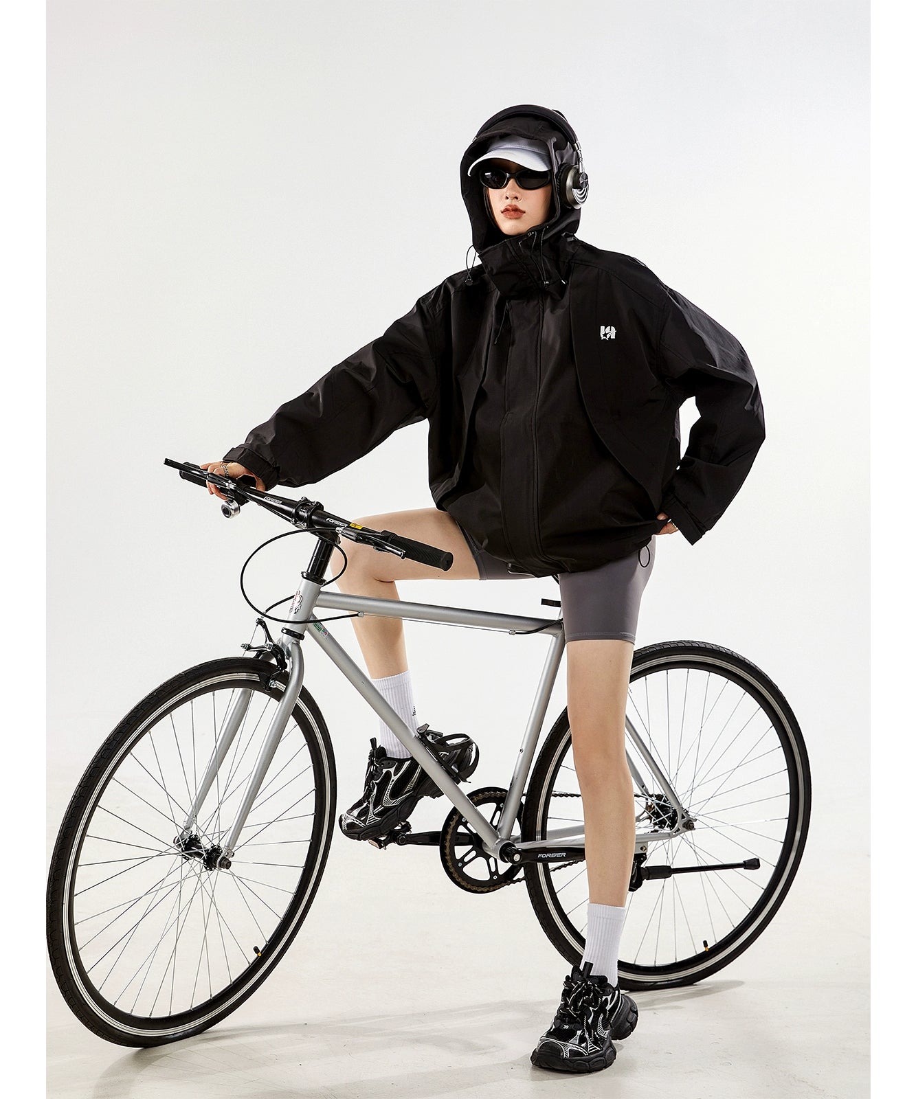 ICH MODE 美式复古冲锋衣外套女秋冬款宽松飞行夹克2025新款上衣