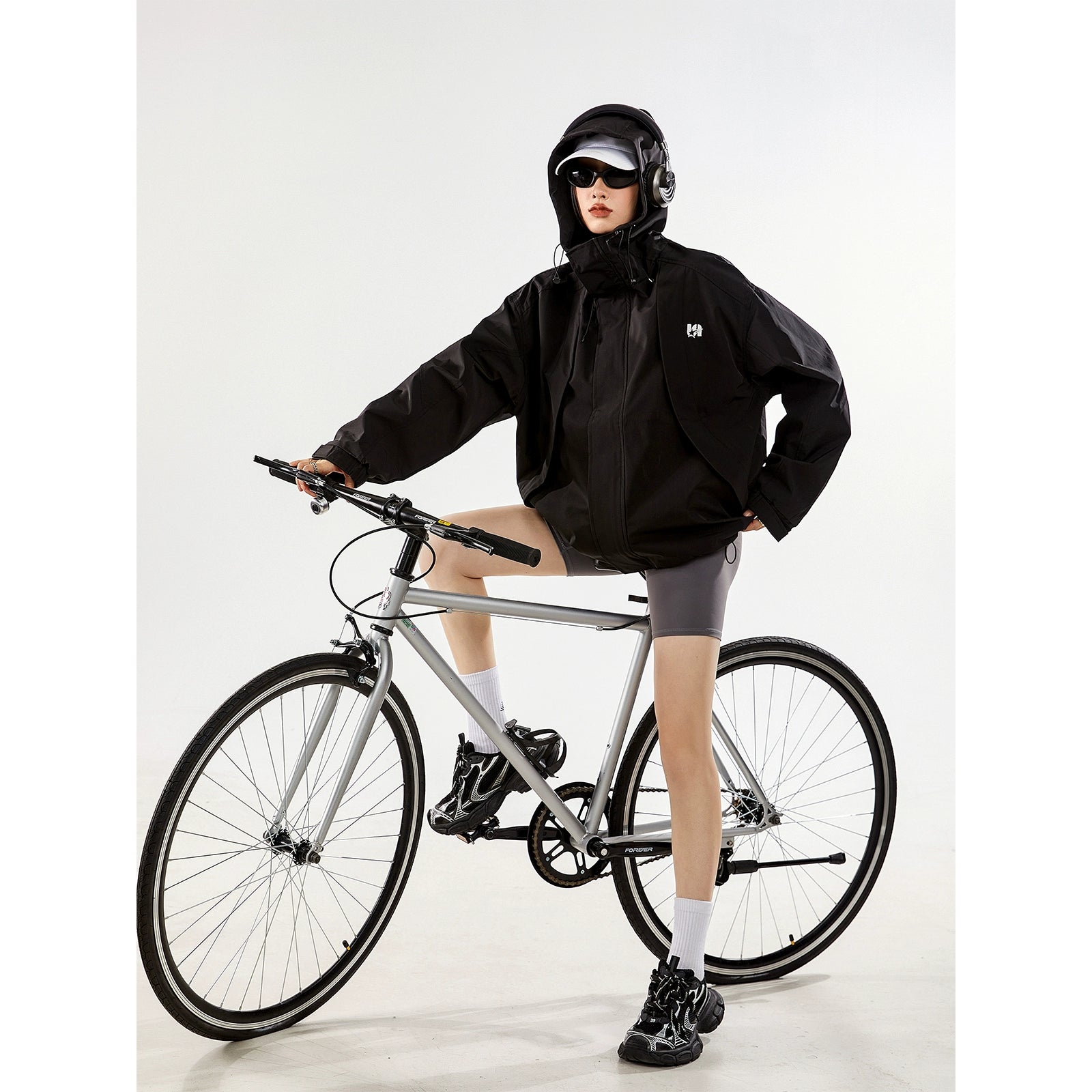 ICH MODE 美式复古冲锋衣外套女秋冬款宽松飞行夹克2025新款上衣