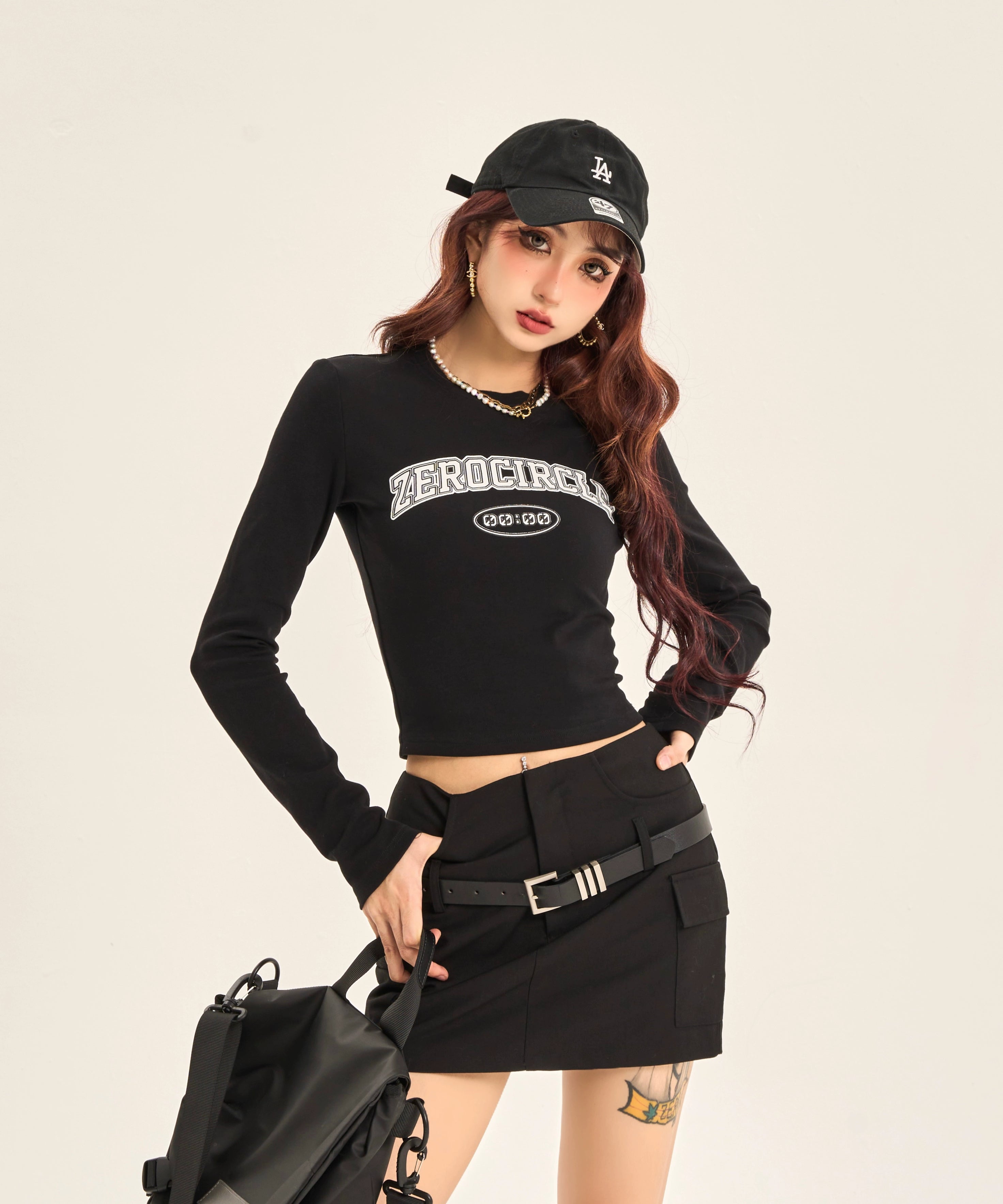 野生zerocircle黑棕色半身裙女夏季设计感辣妹修身显瘦包臀短裙子