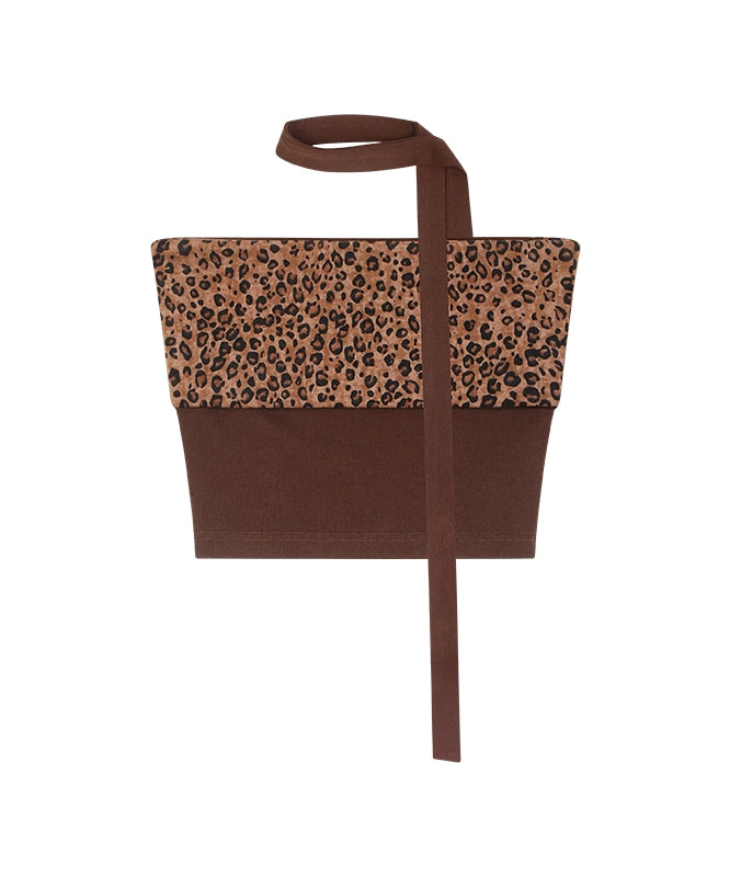 野生zero性感辣妹抹胸上衣外穿显瘦套装女夏豹纹显瘦休闲喇叭裤子