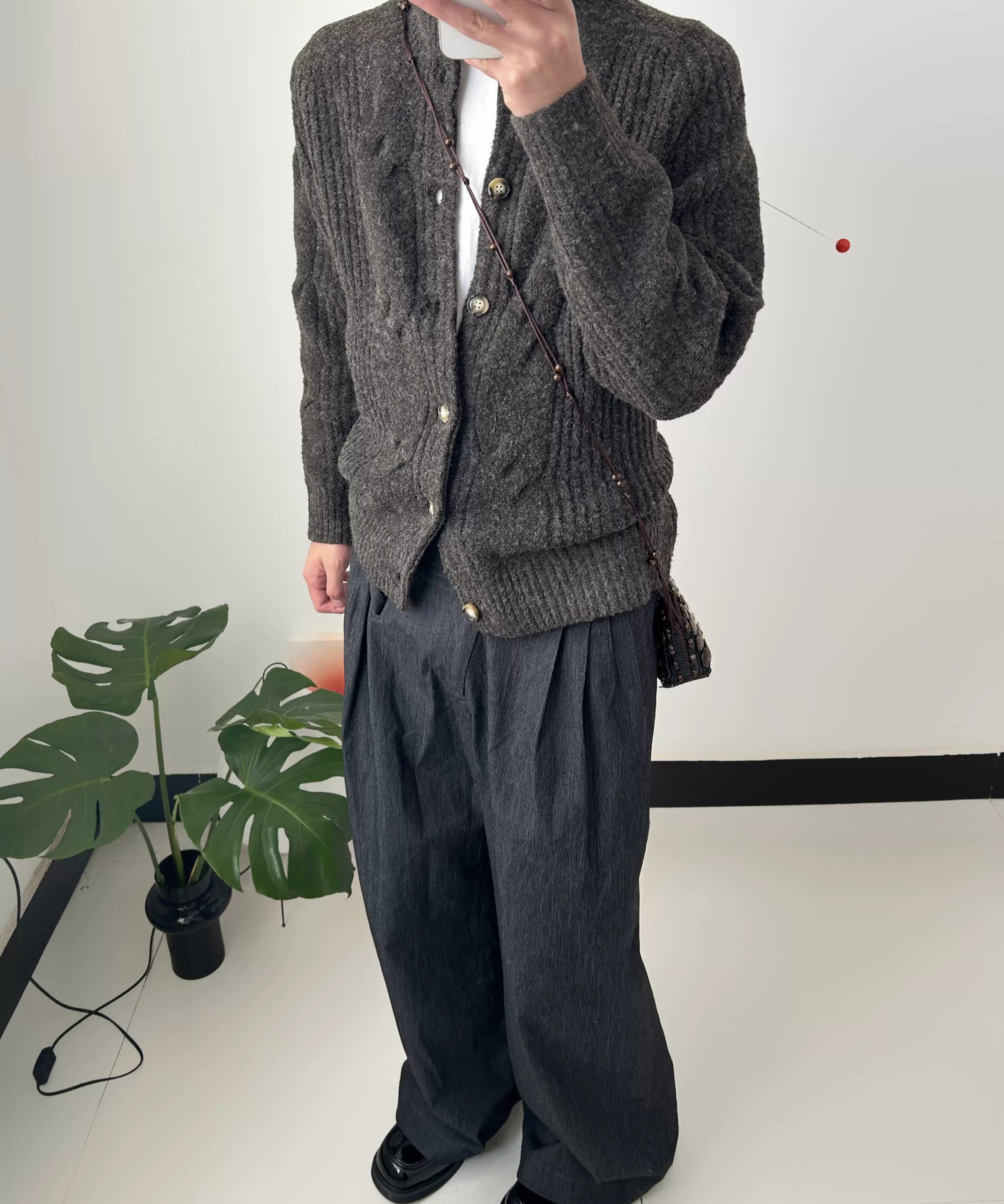 棉羊毛混纺保暖针织开衫毛衣老钱风秋冬通勤百搭TERRAINCOGNITA