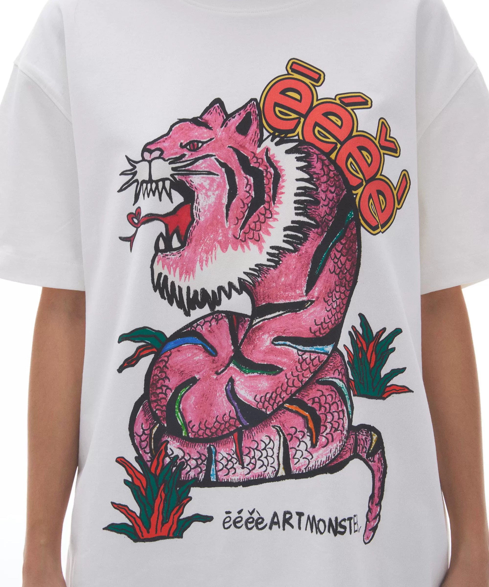 “虎头蛇尾”| eeee设计师款蛇年限定印花圆领短袖手绘涂鸦T恤夏