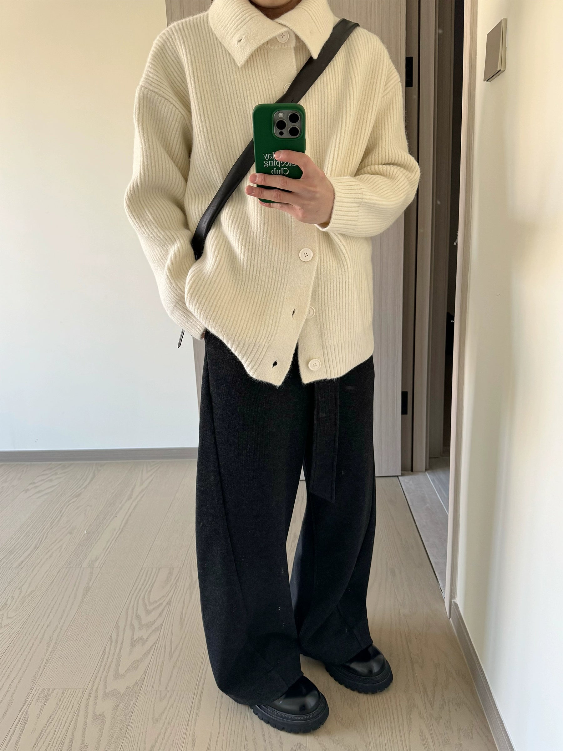 三色高领纽扣开衫毛衣休闲宽松百搭长袖男女美拉德TERRAINCOGNITA