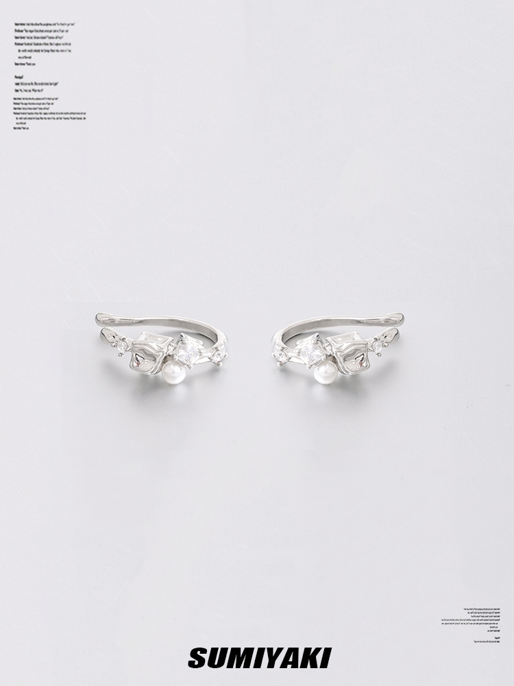 无耳洞星人冲！SUMIYAKI 熔岩方块系列ice冰块珍珠耳夹小众高级感