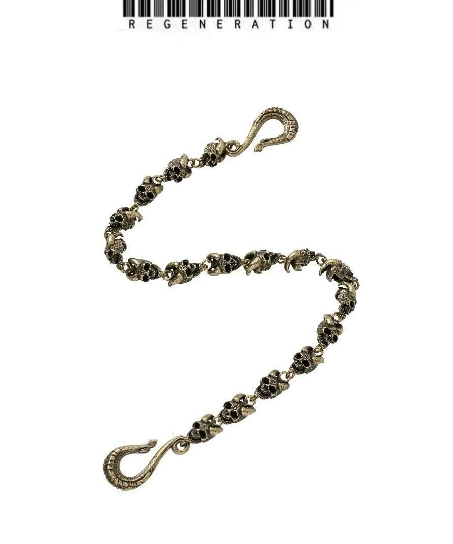 【Kaashpaige/Tana/李大奔同款】RGZ恶走族山羊角骷髅Goats裤链